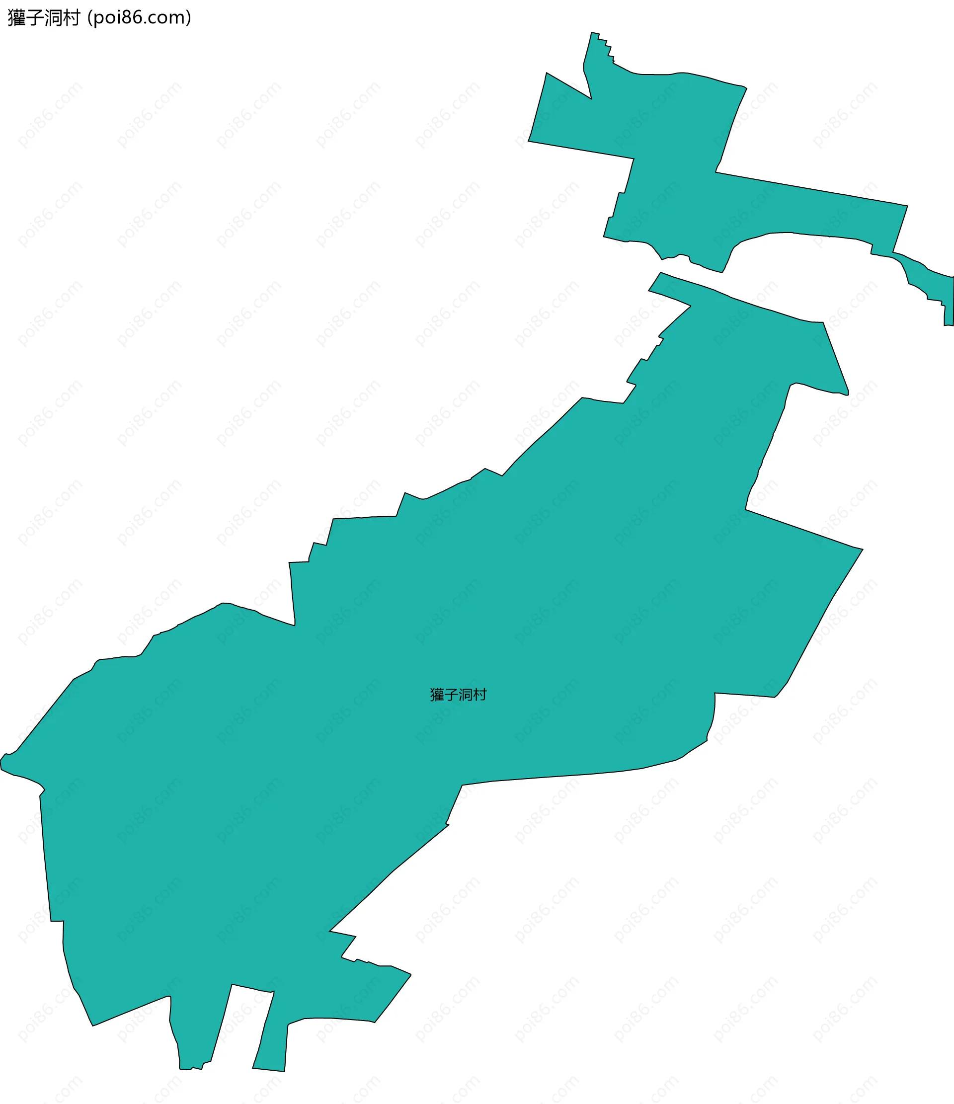 獾子洞村边界地图