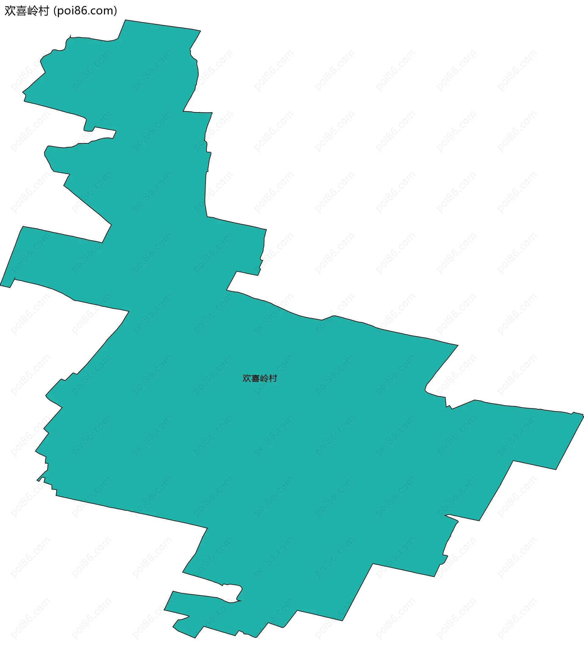 欢喜岭村边界地图