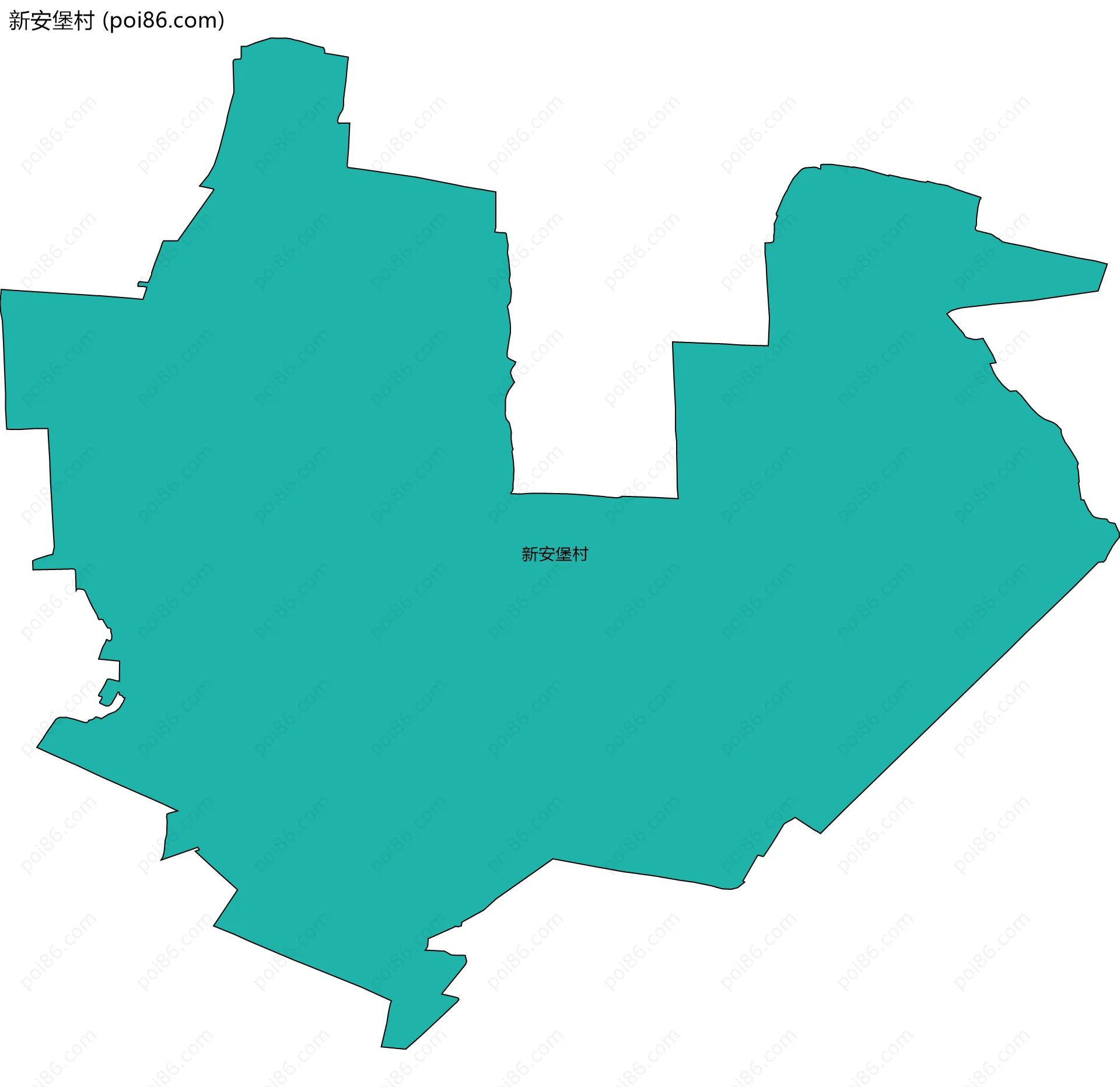 新安堡村边界地图