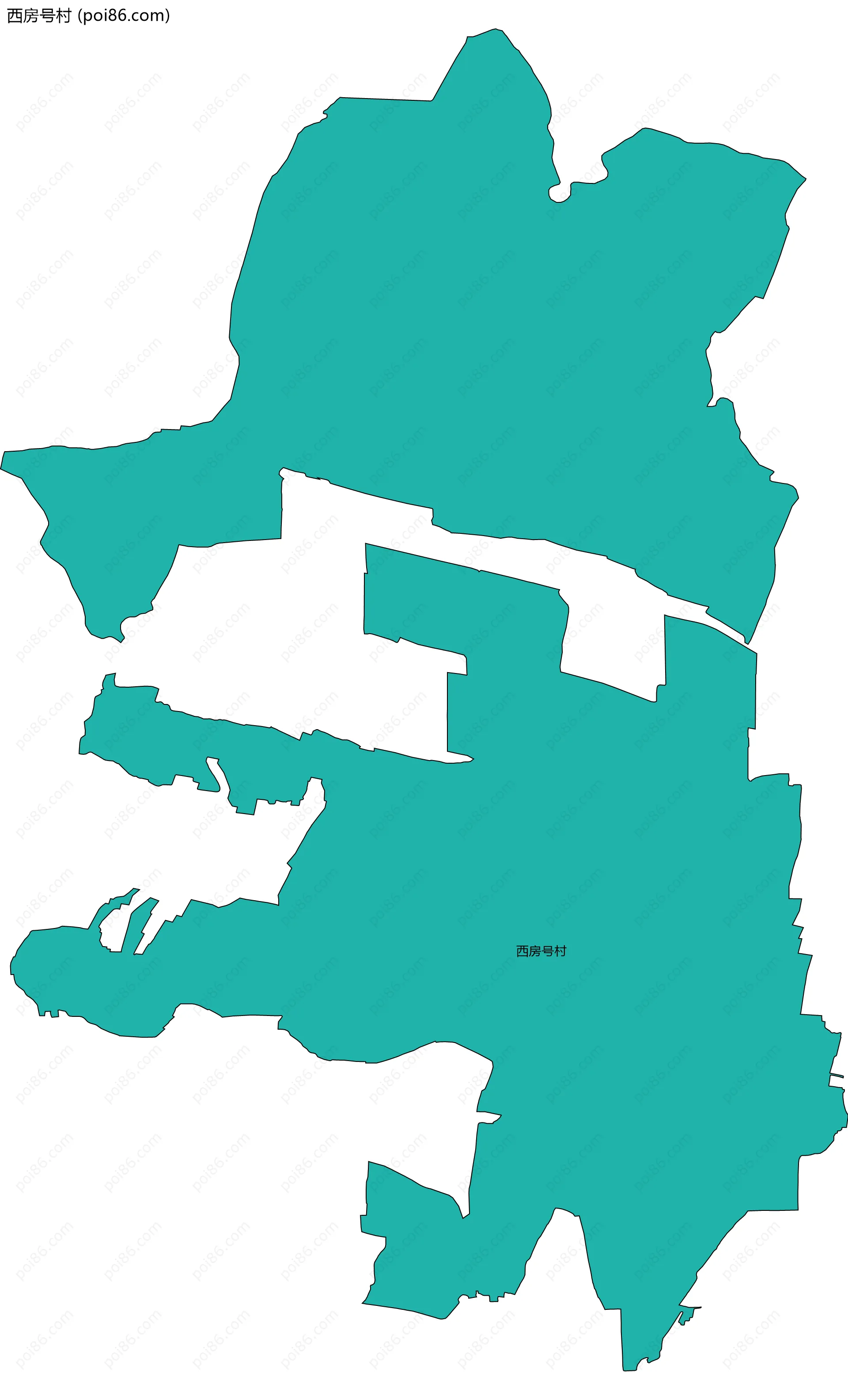 西房号村边界地图