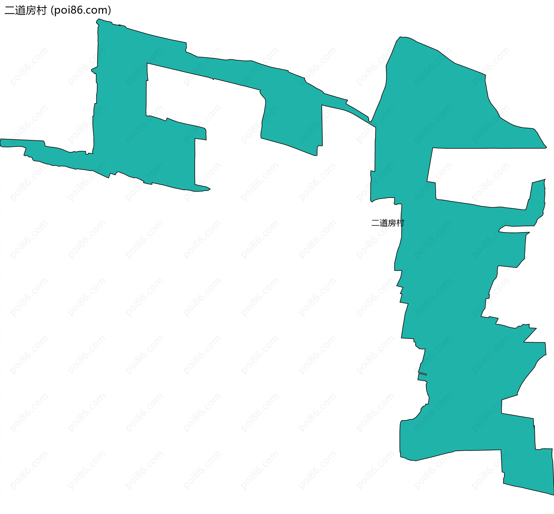 二道房村边界地图