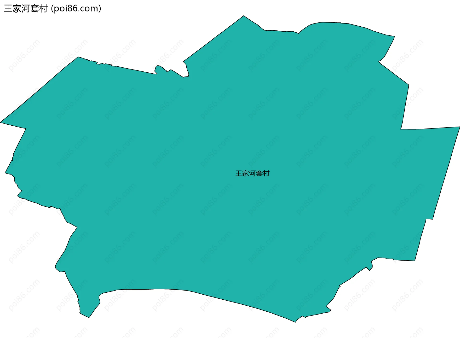 王家河套村边界地图