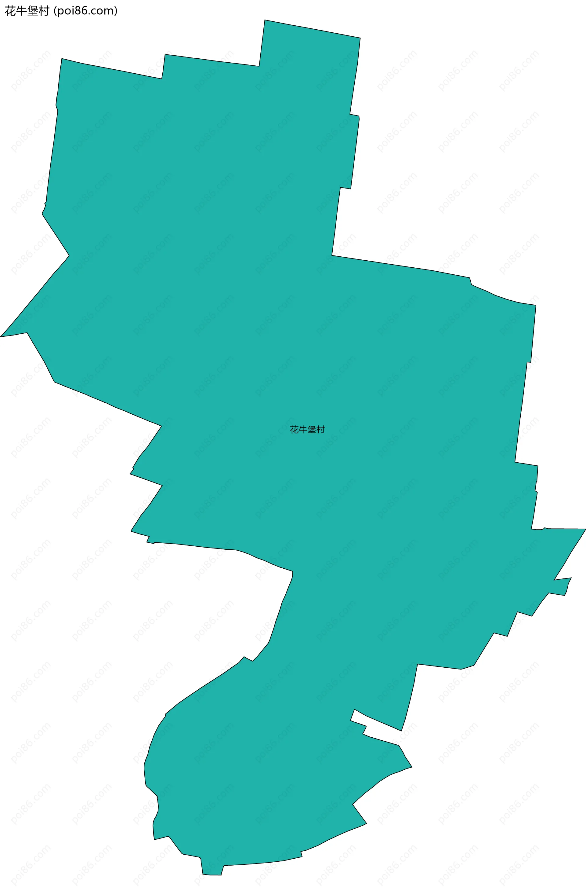 花牛堡村边界地图