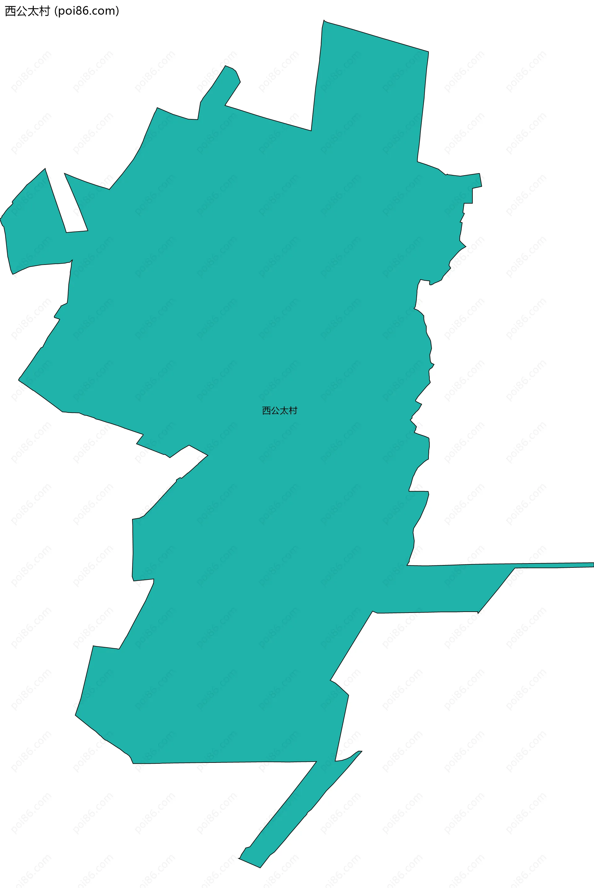 西公太村边界地图