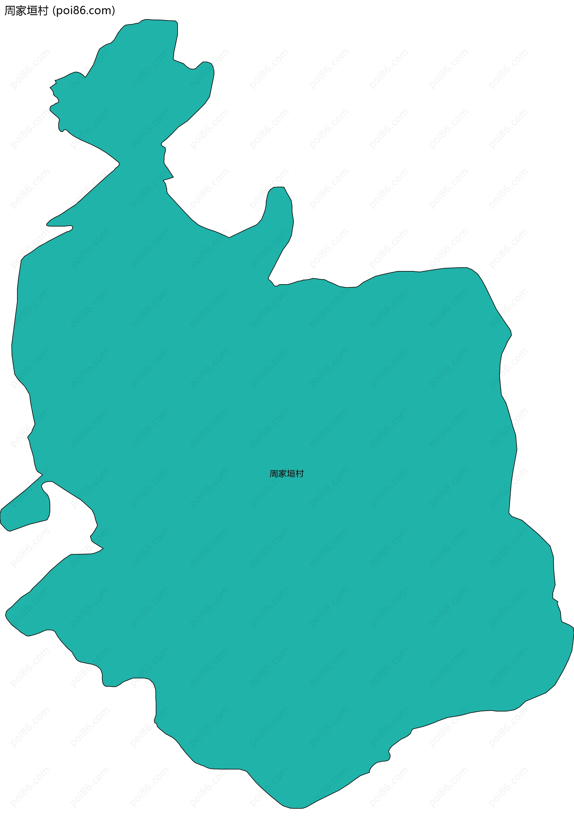 周家垣村边界地图