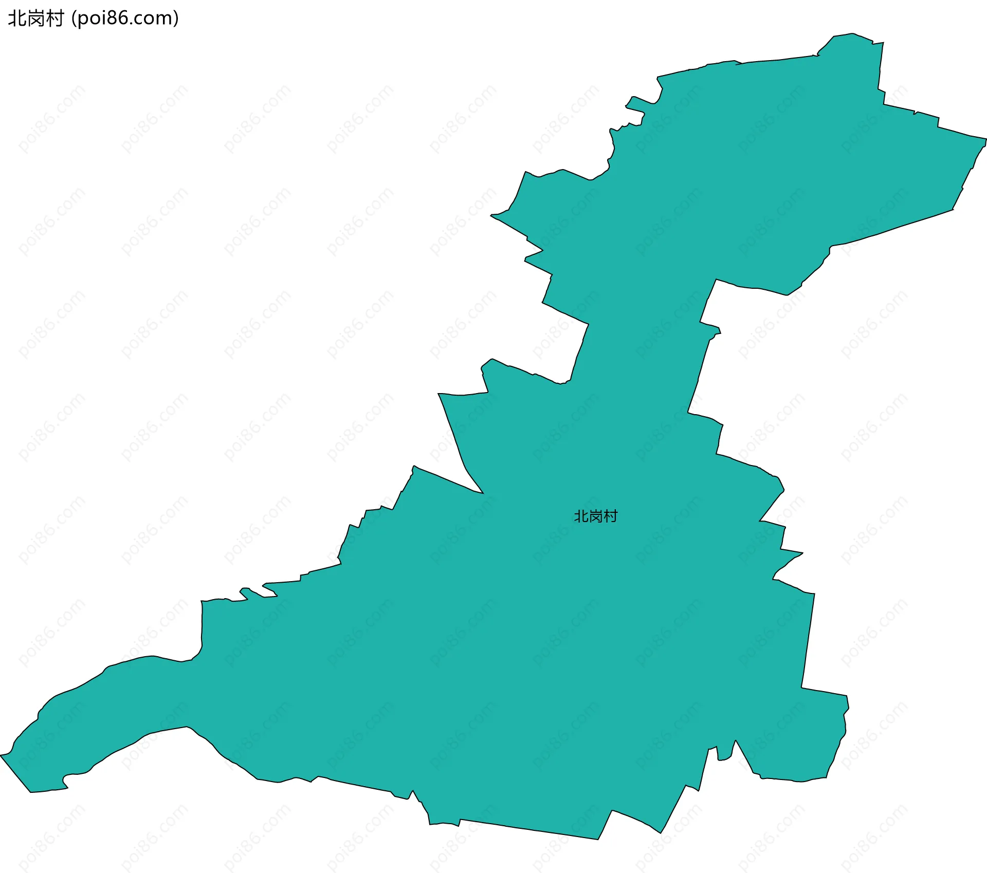北岗村边界地图