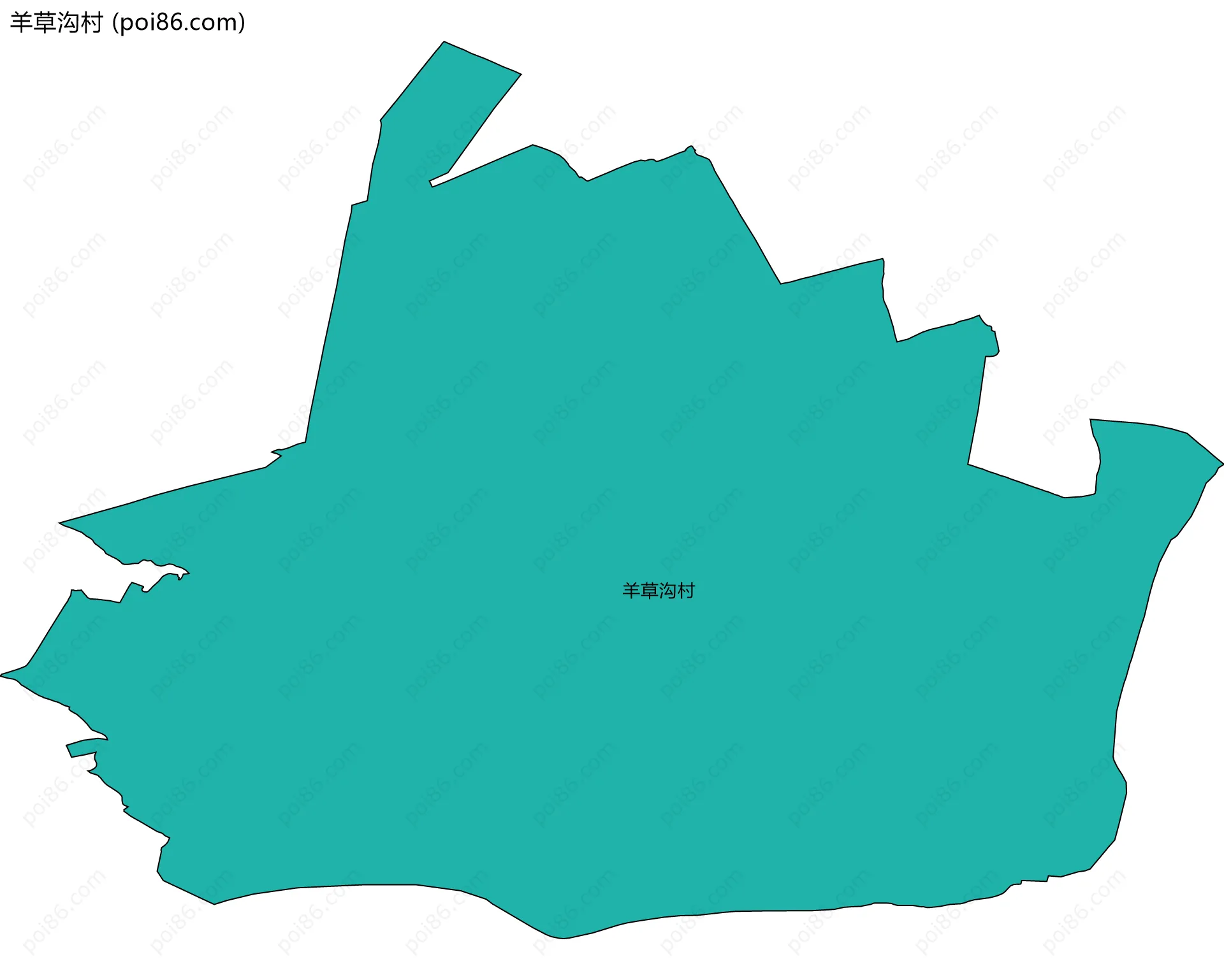 羊草沟村边界地图