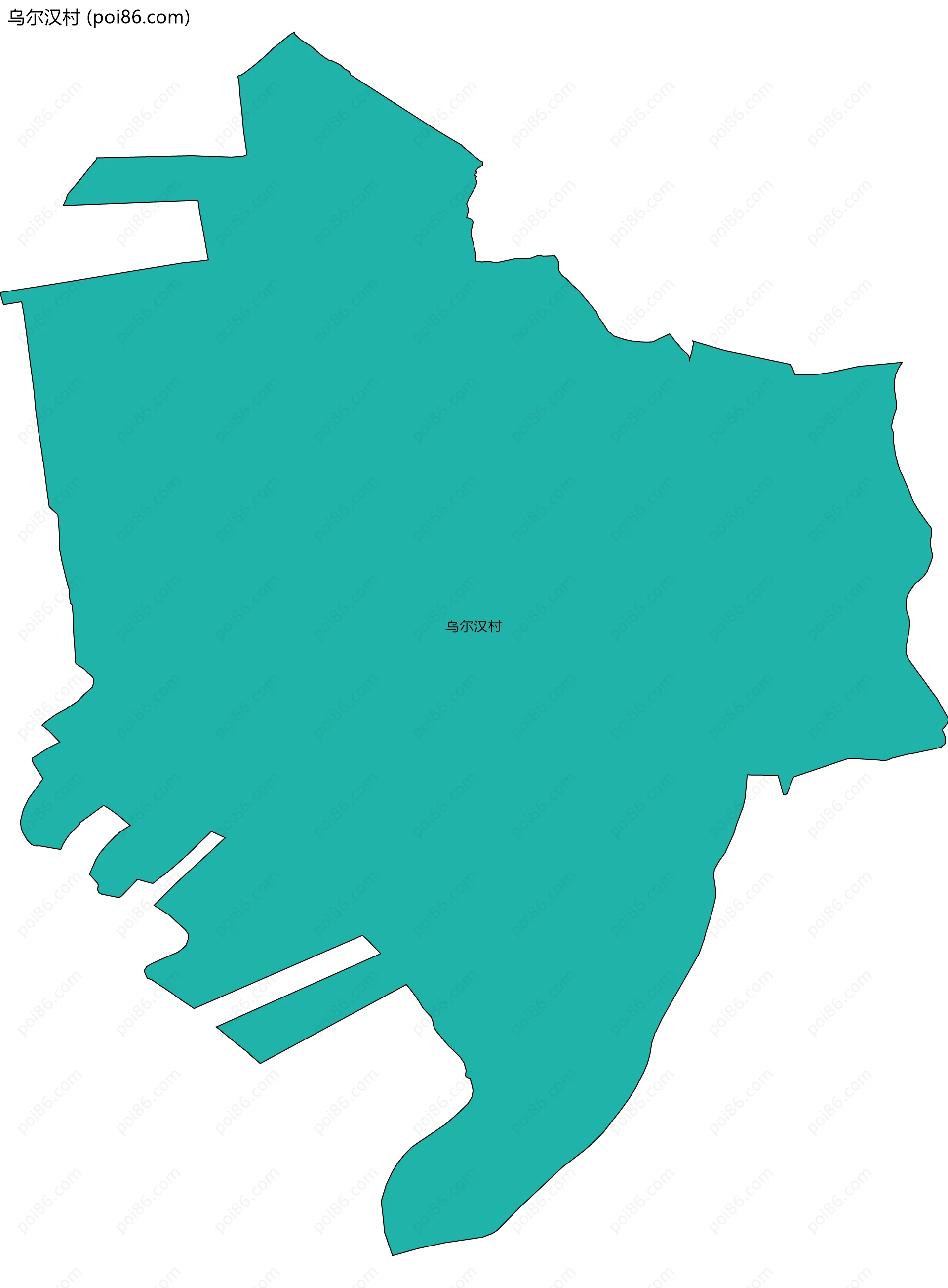 乌尔汉村边界地图
