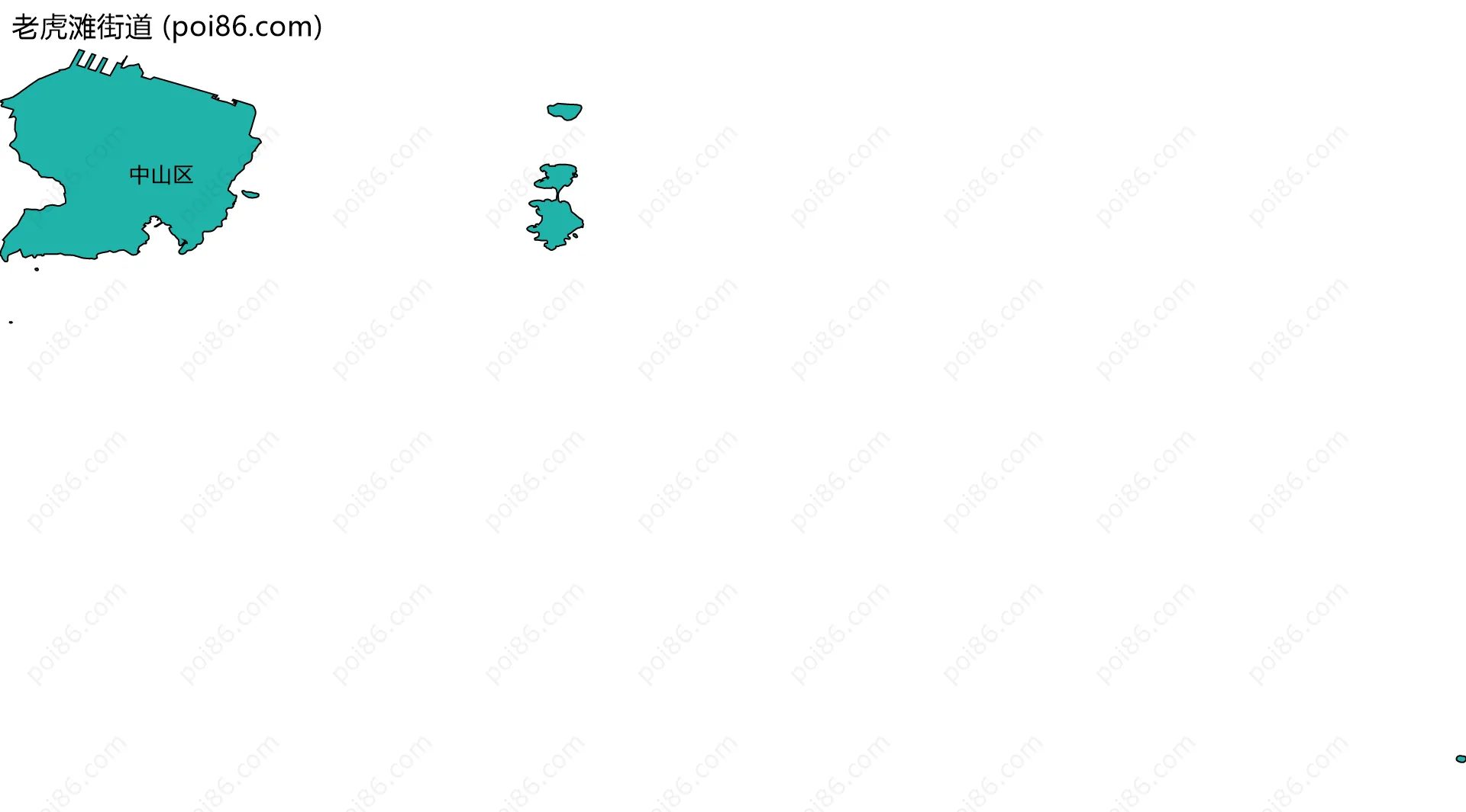 老虎滩街道边界地图(五级行政区划)