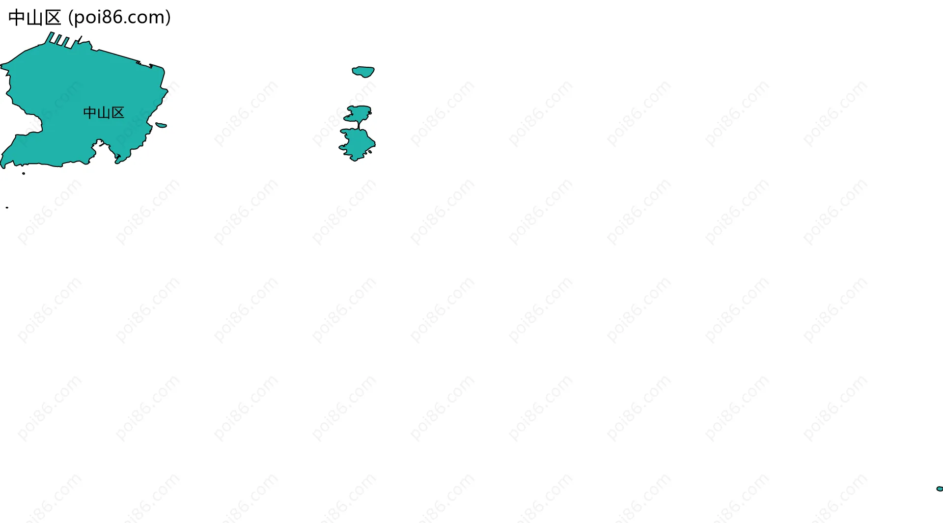 中山区边界地图