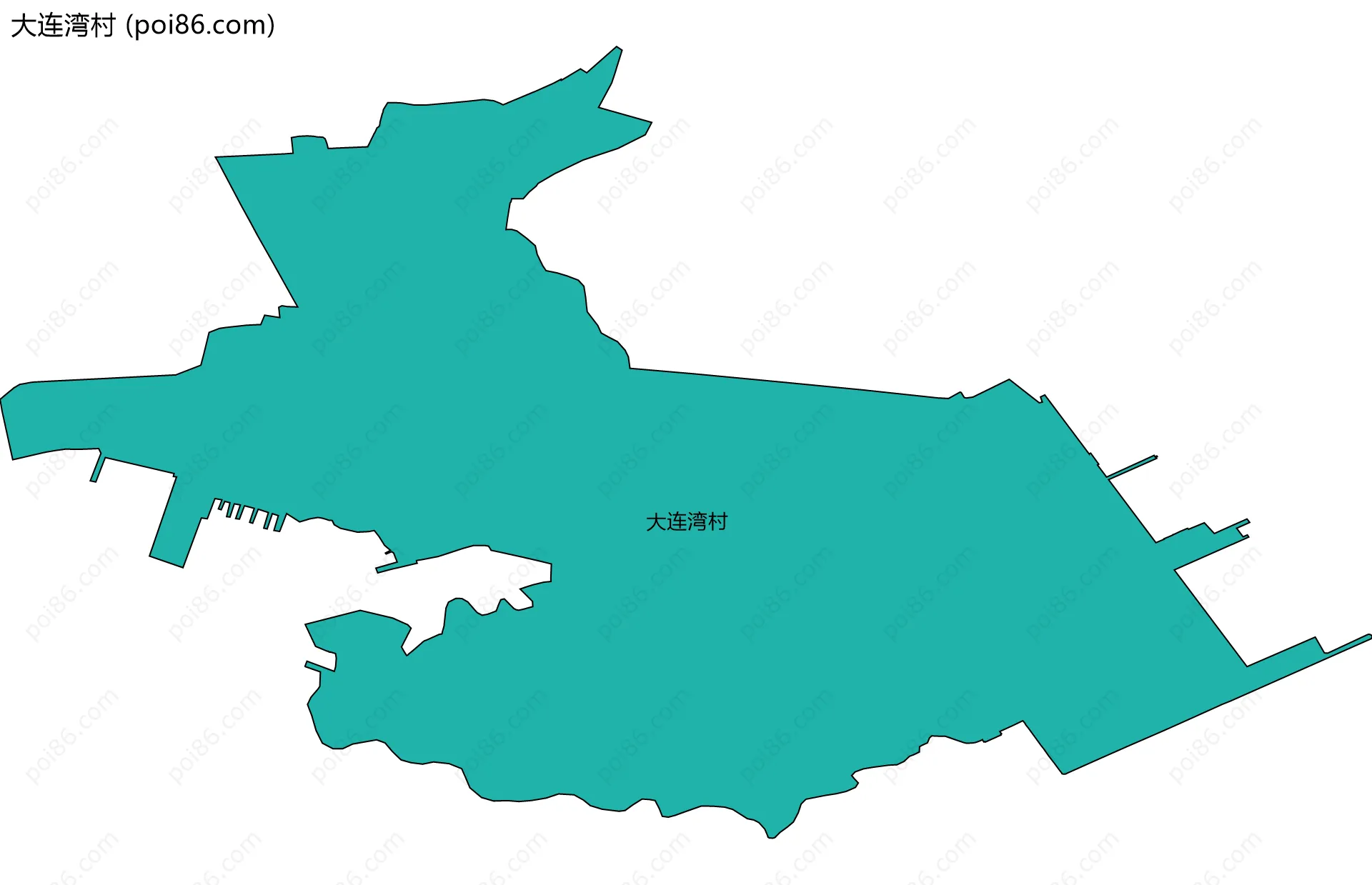 大连湾村边界地图