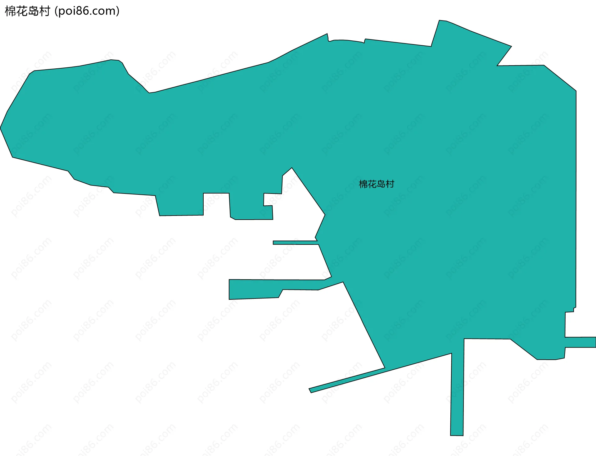 棉花岛村边界地图