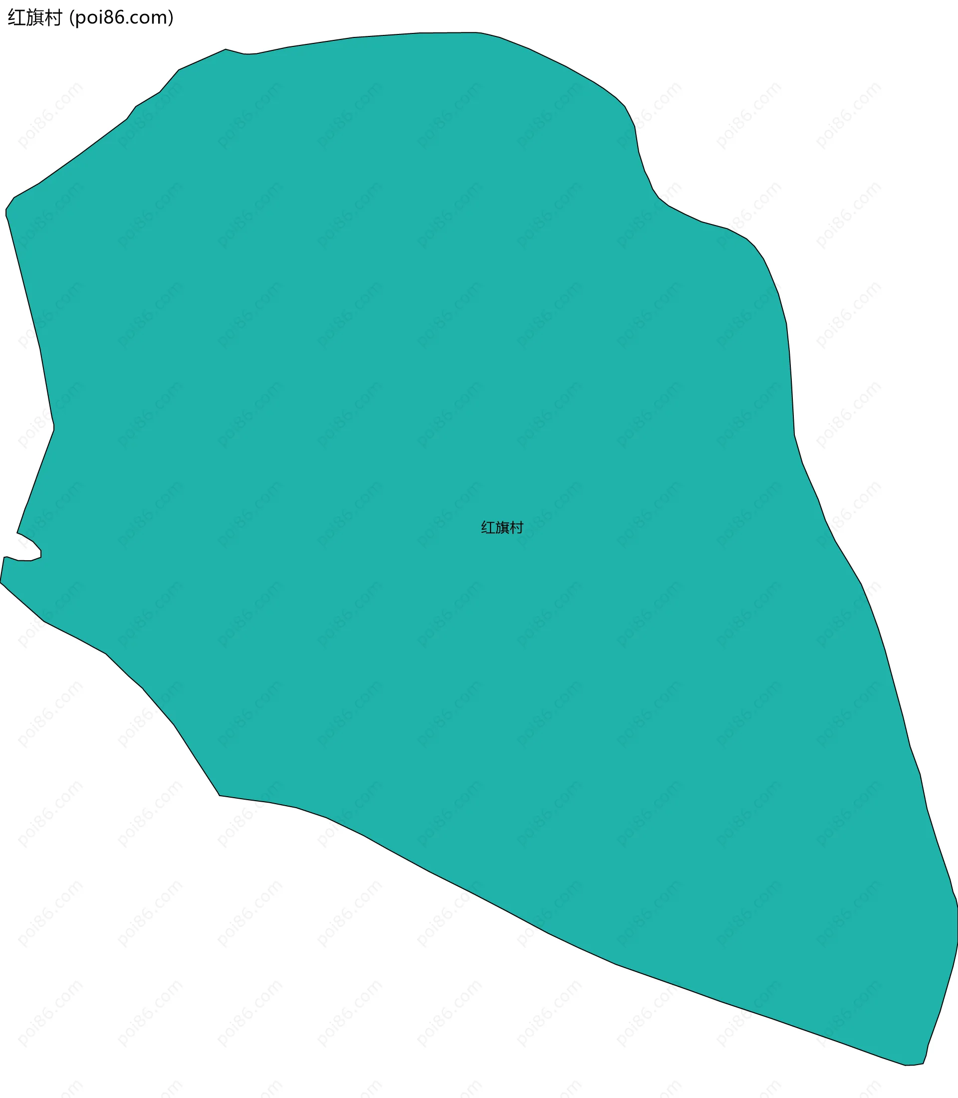 红旗村边界地图