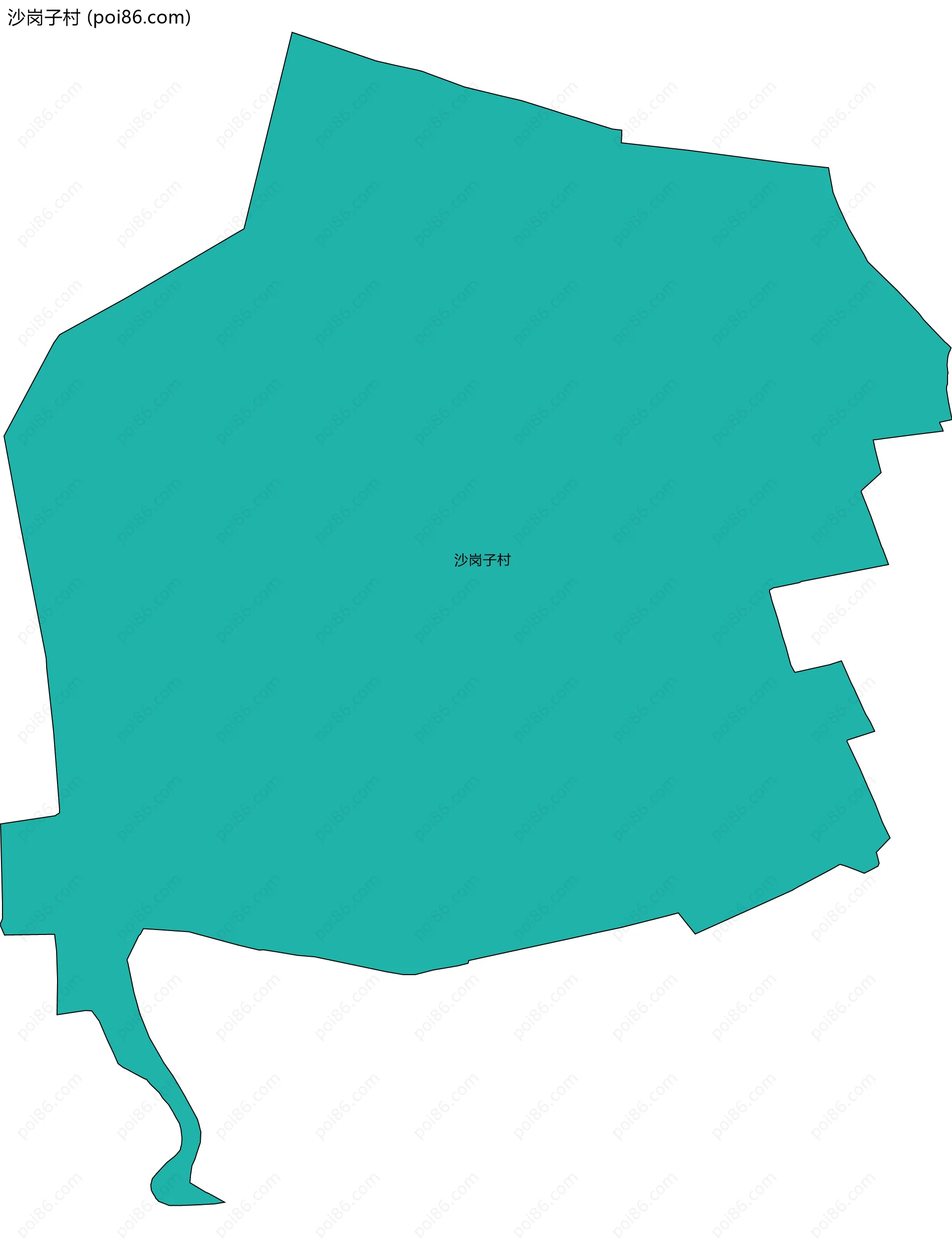 沙岗子村边界地图