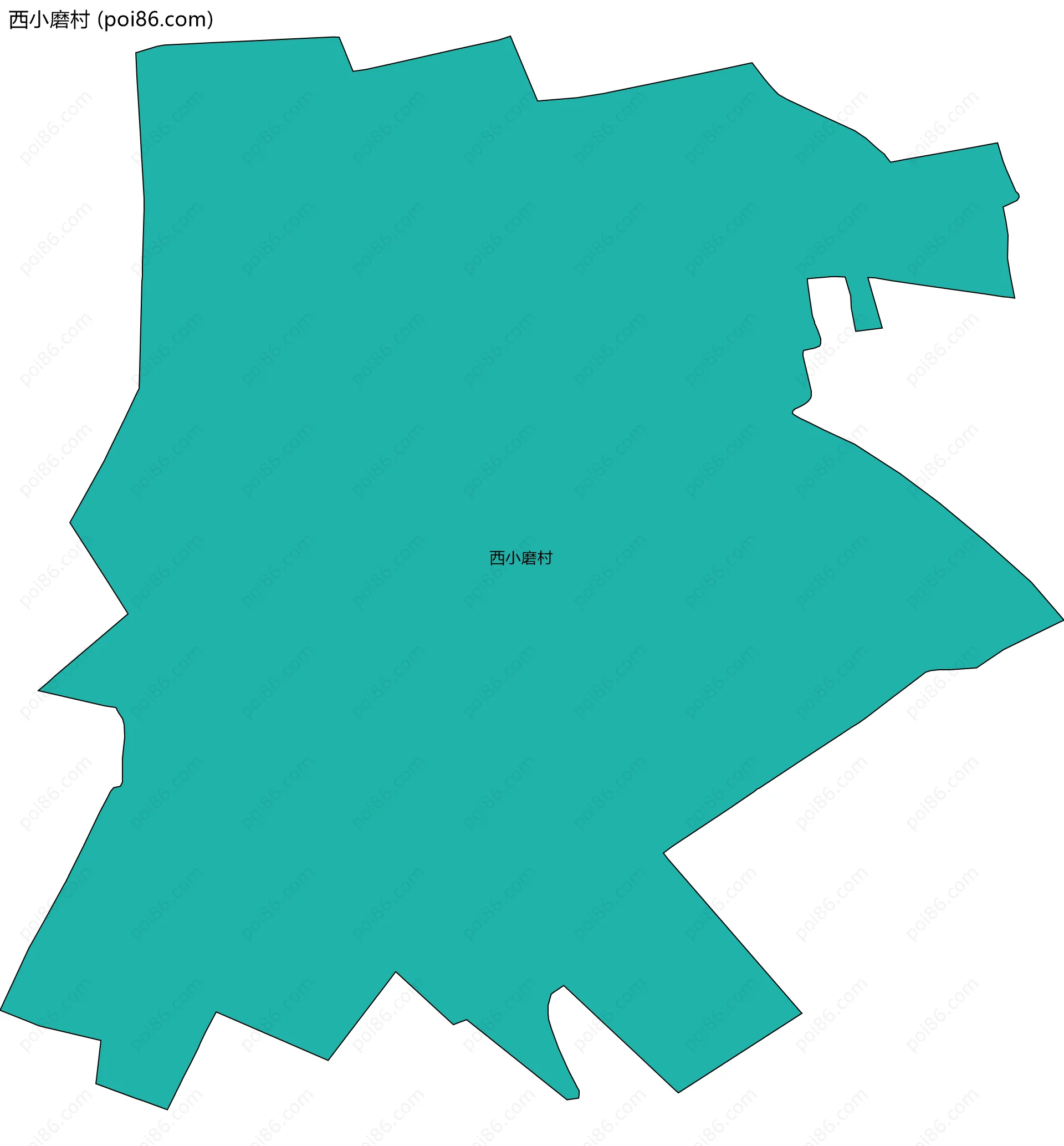 西小磨村边界地图