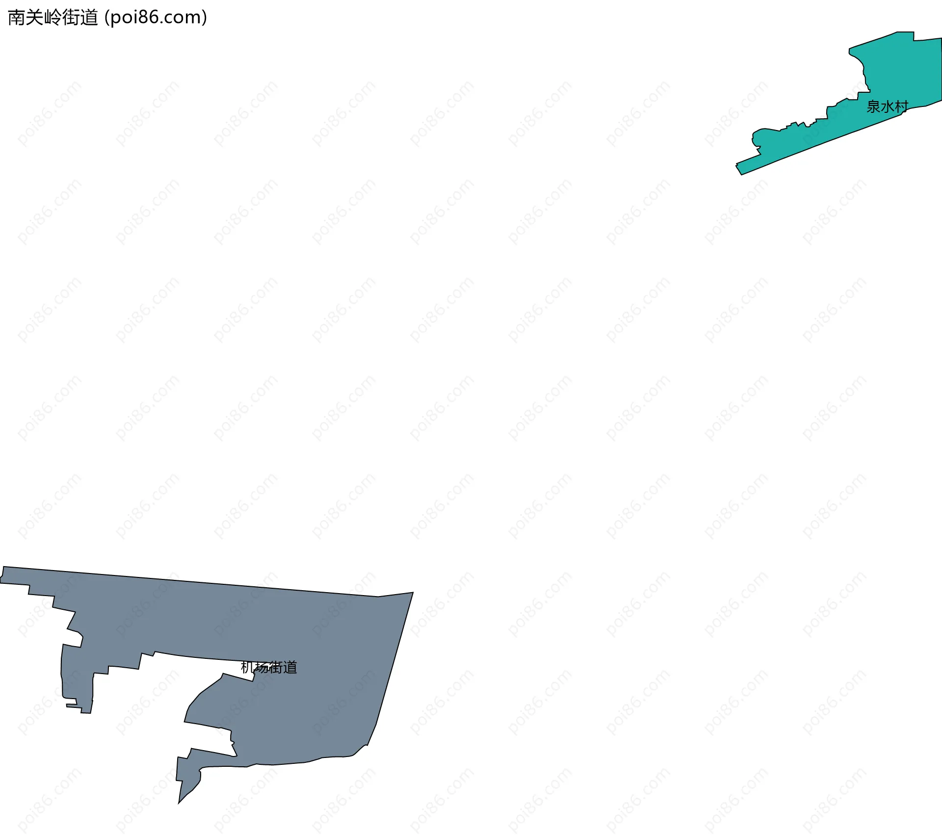 南关岭街道边界地图(五级行政区划)