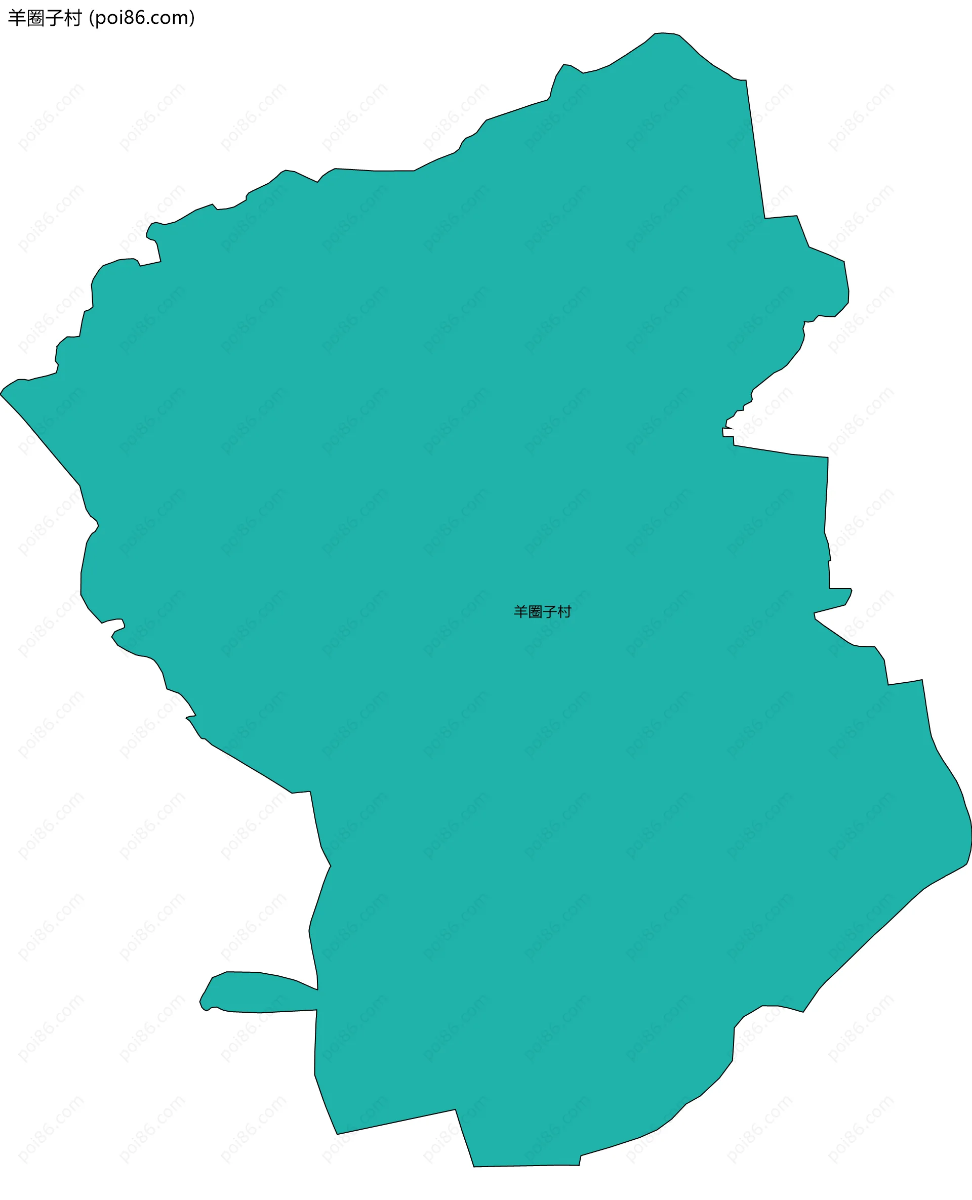 羊圈子村边界地图