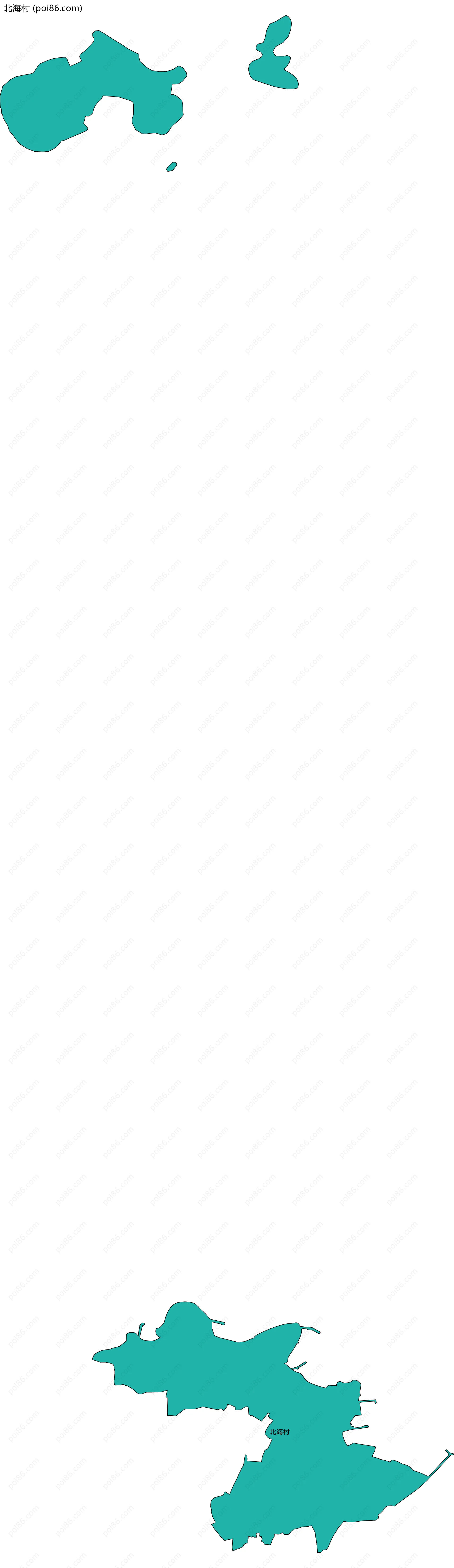 北海村边界地图