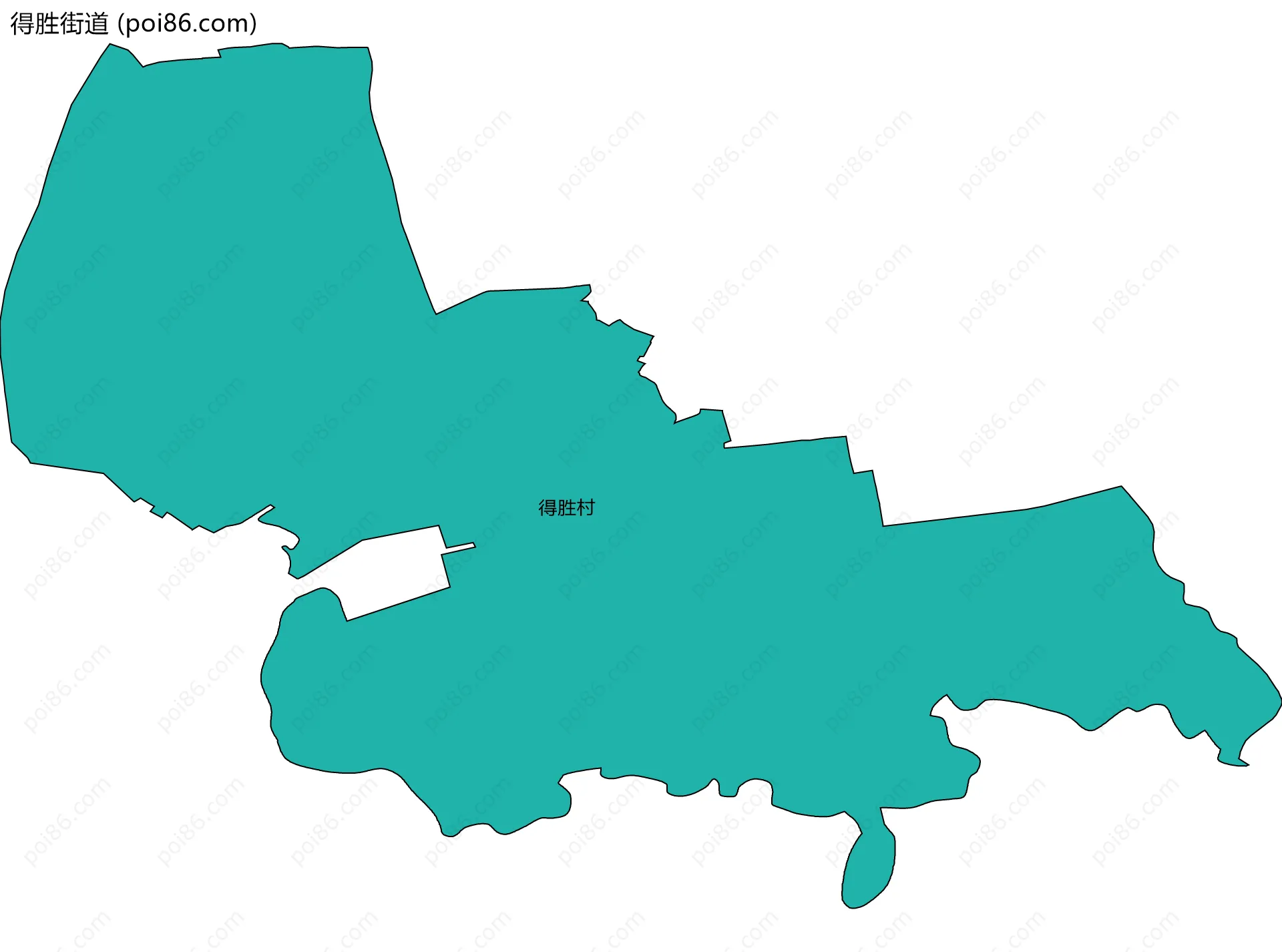 得胜街道边界地图(五级行政区划)