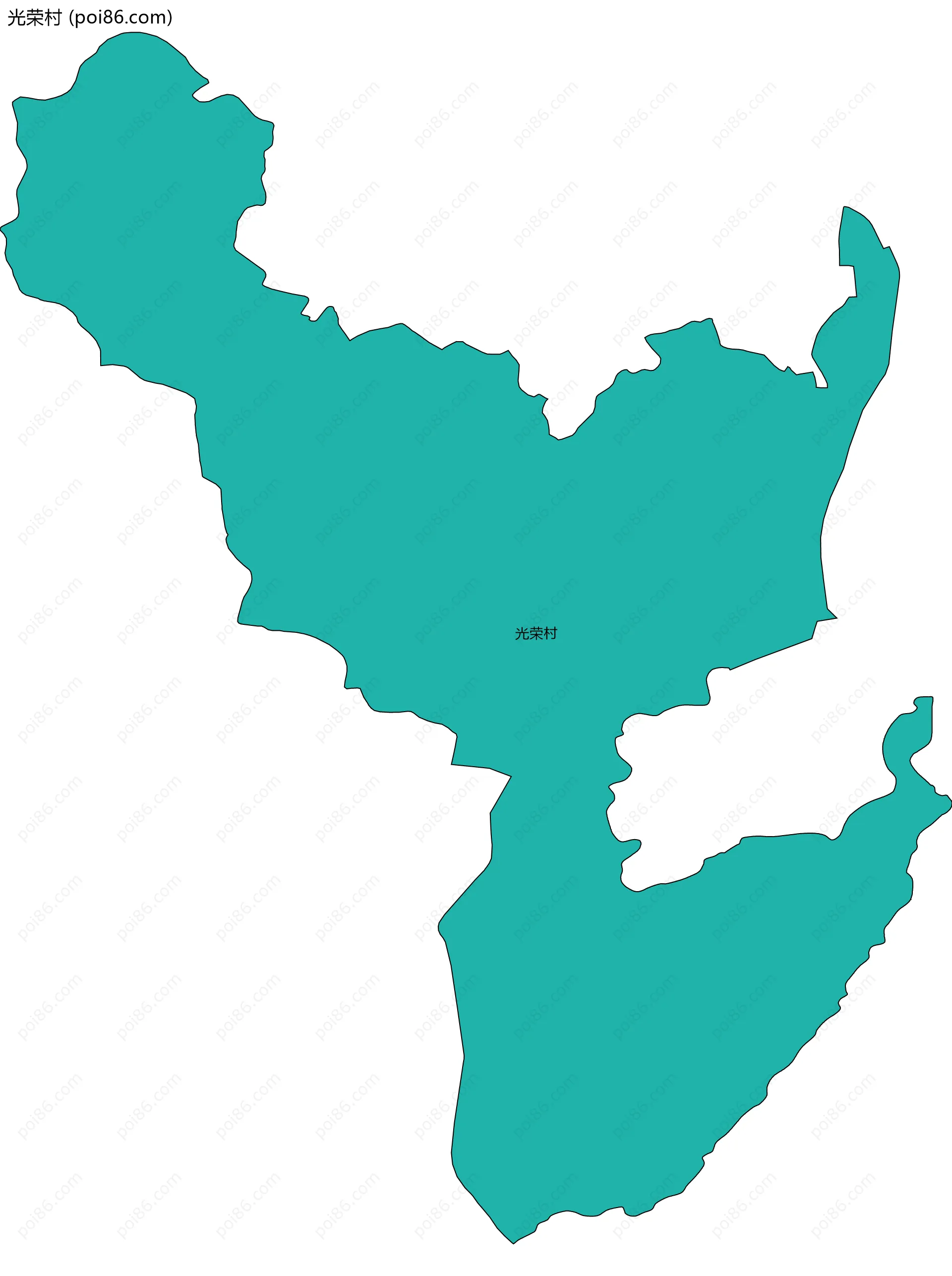 光荣村边界地图