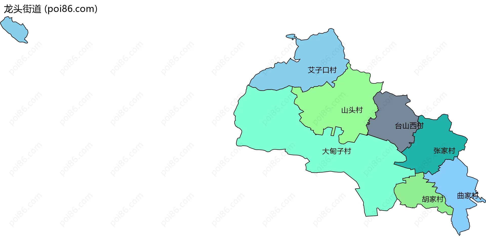 龙头街道边界地图(五级行政区划)