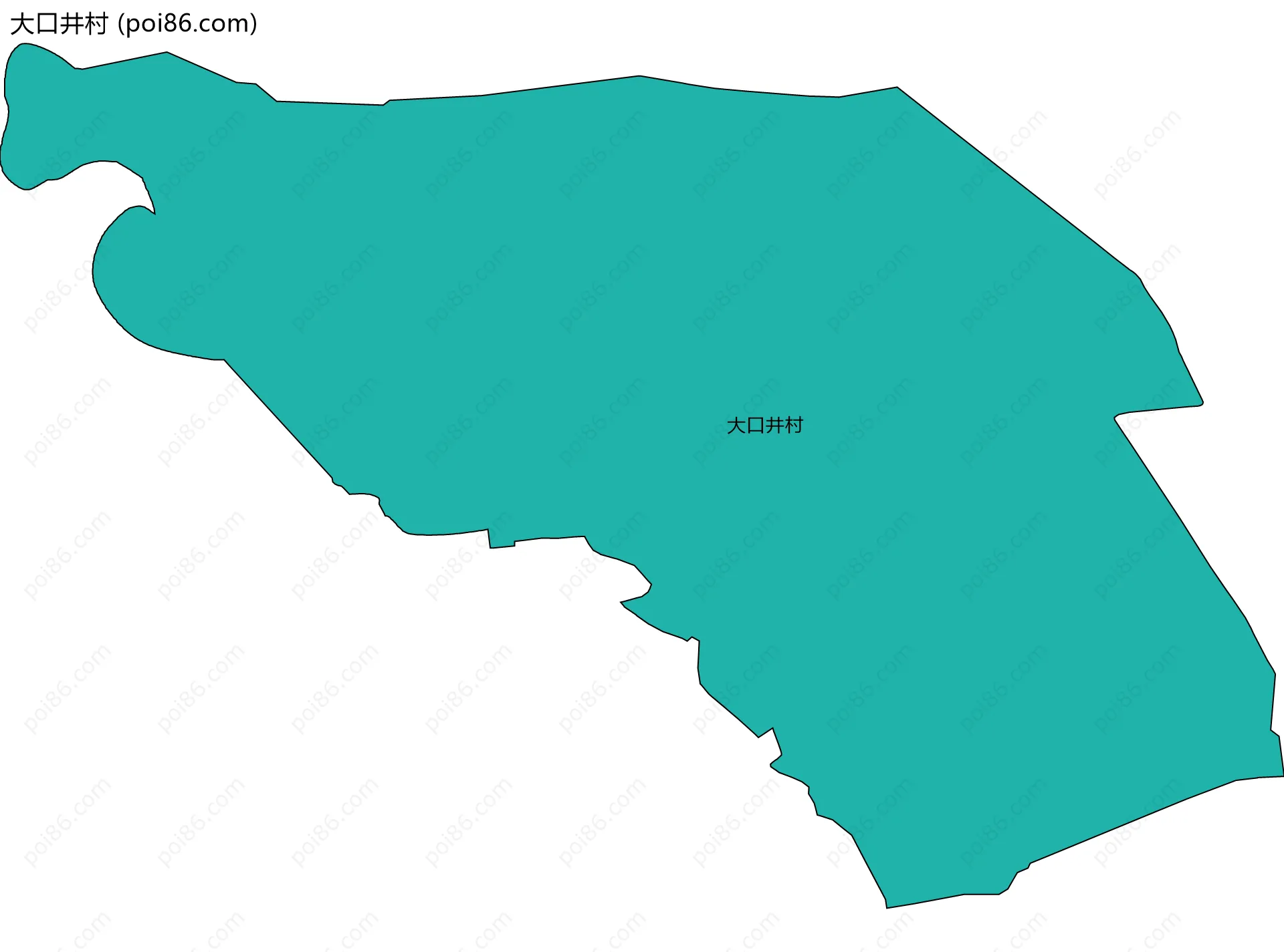 大口井村边界地图