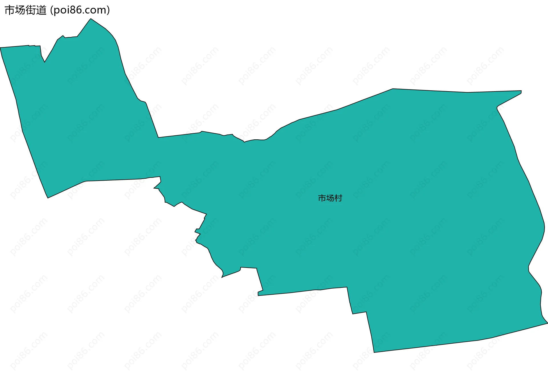 市场街道边界地图(五级行政区划)