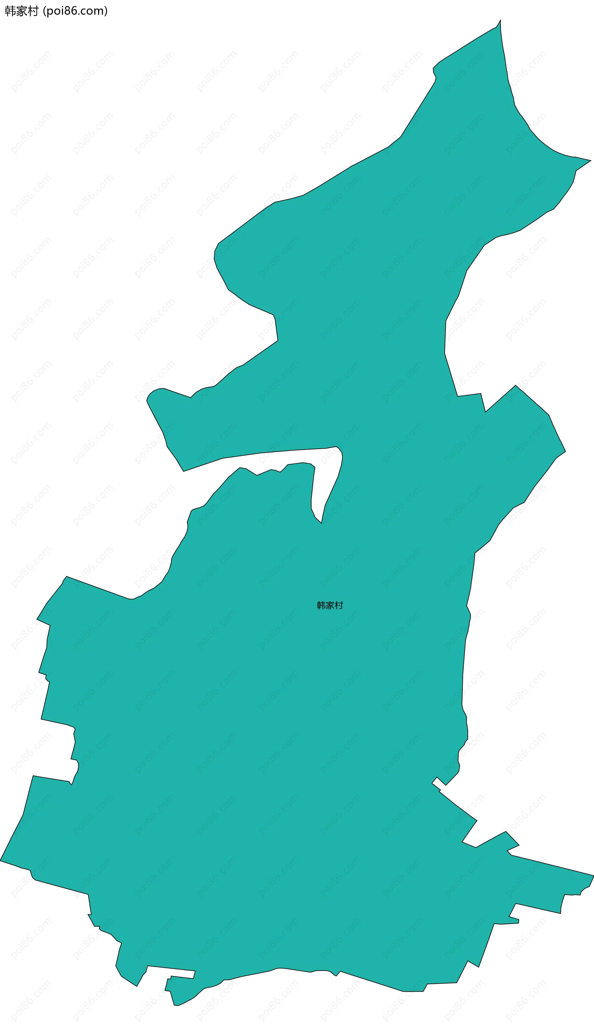韩家村边界地图