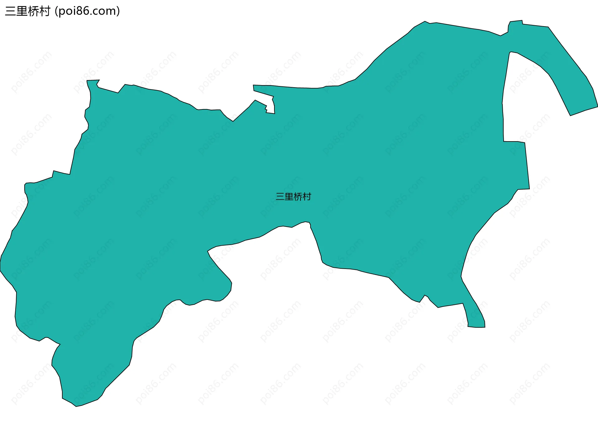 三里桥村边界地图