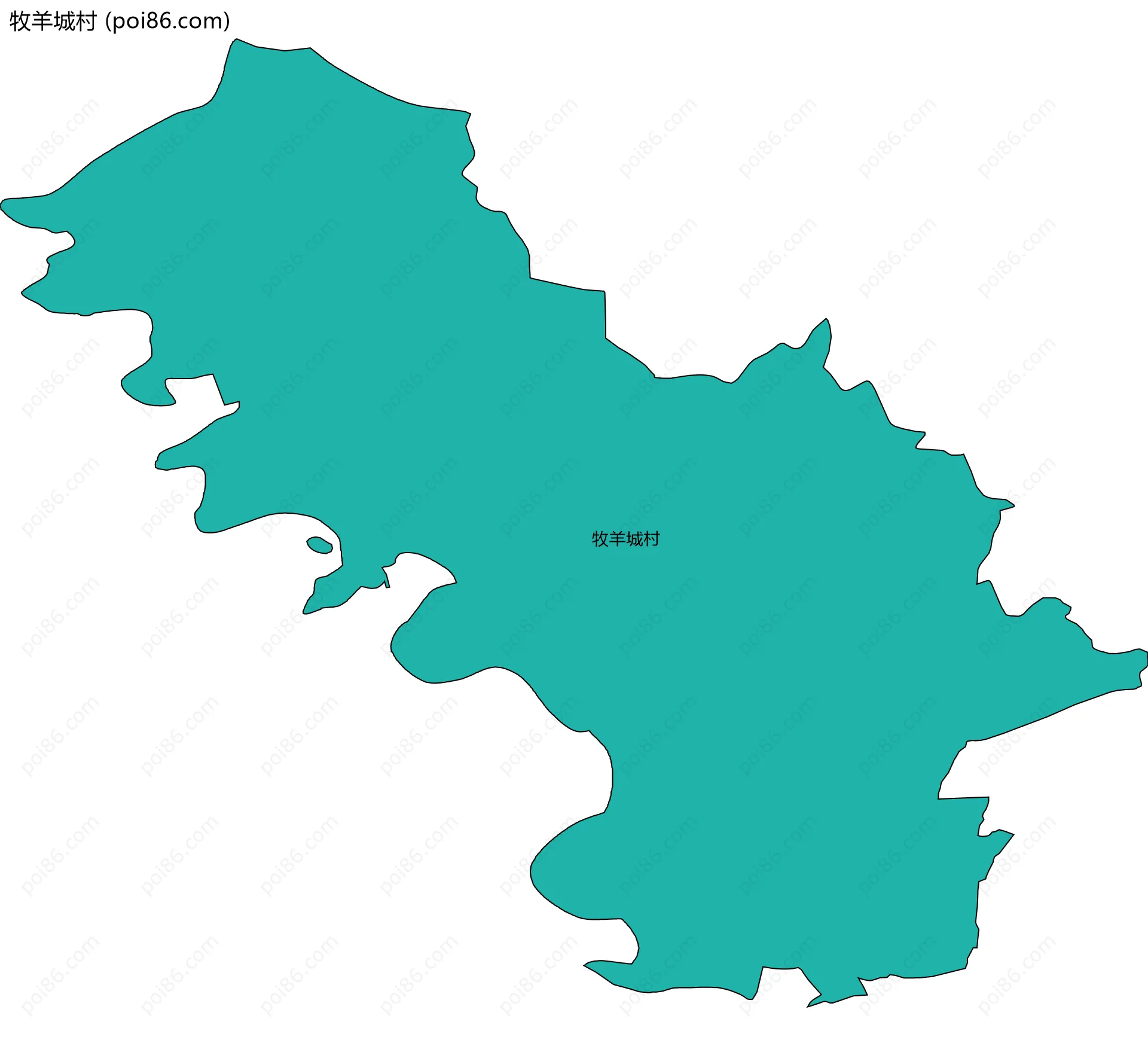 牧羊城村边界地图