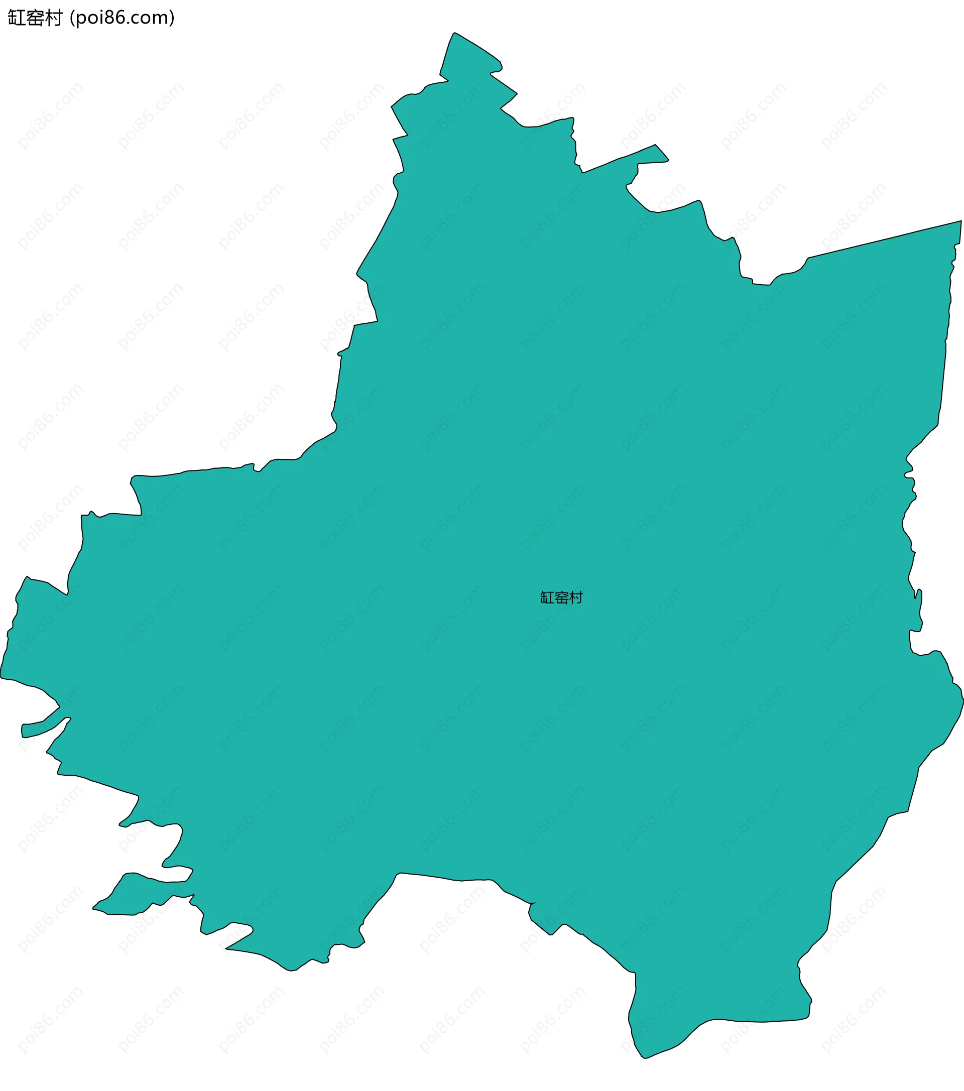 缸窑村边界地图