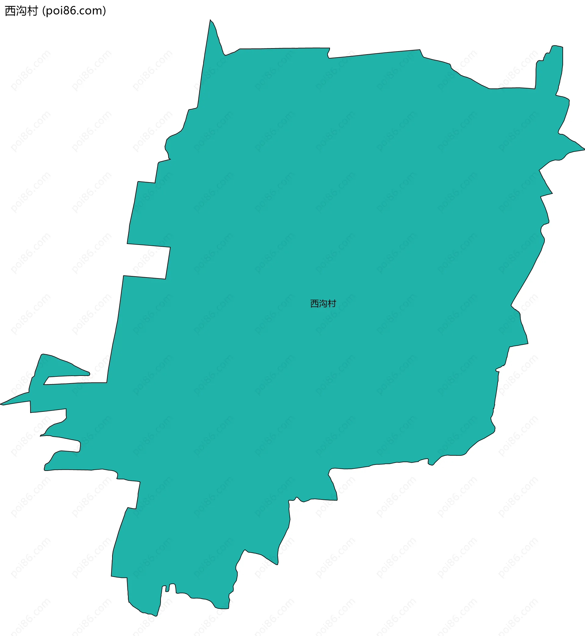 西沟村边界地图
