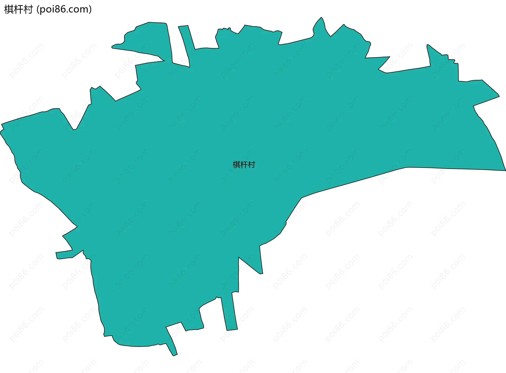 棋杆村边界地图