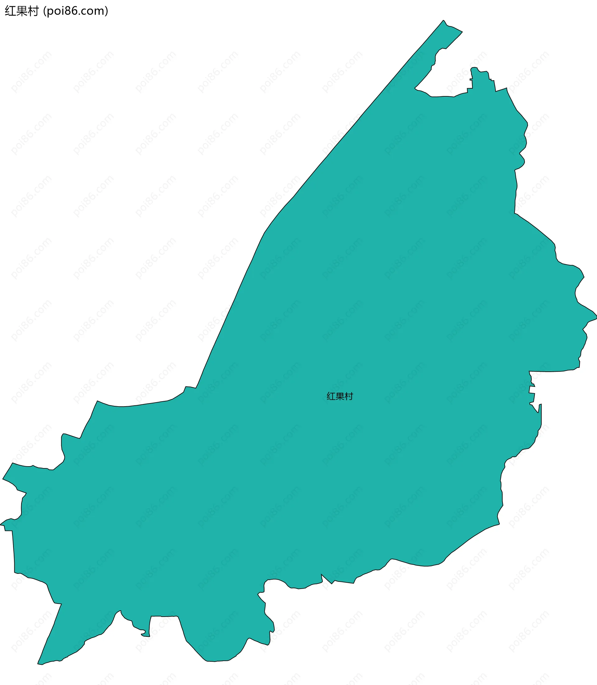 红果村边界地图