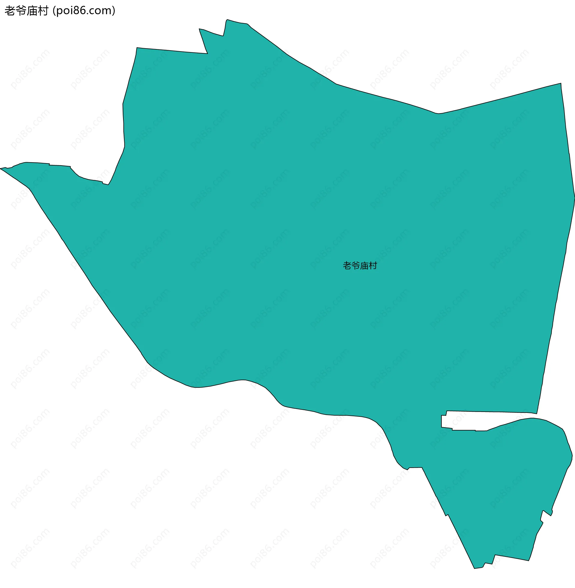 老爷庙村边界地图