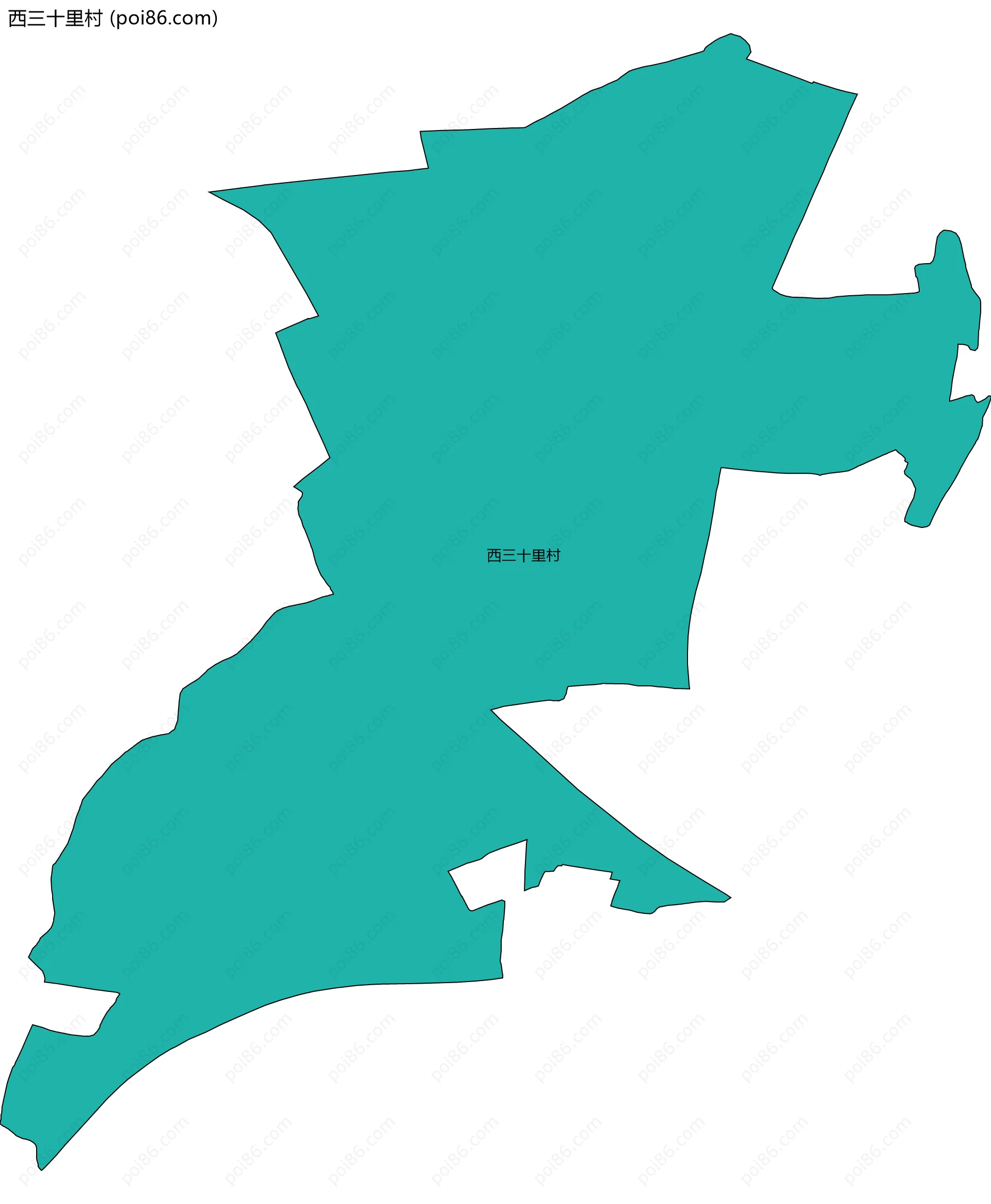 西三十里村边界地图