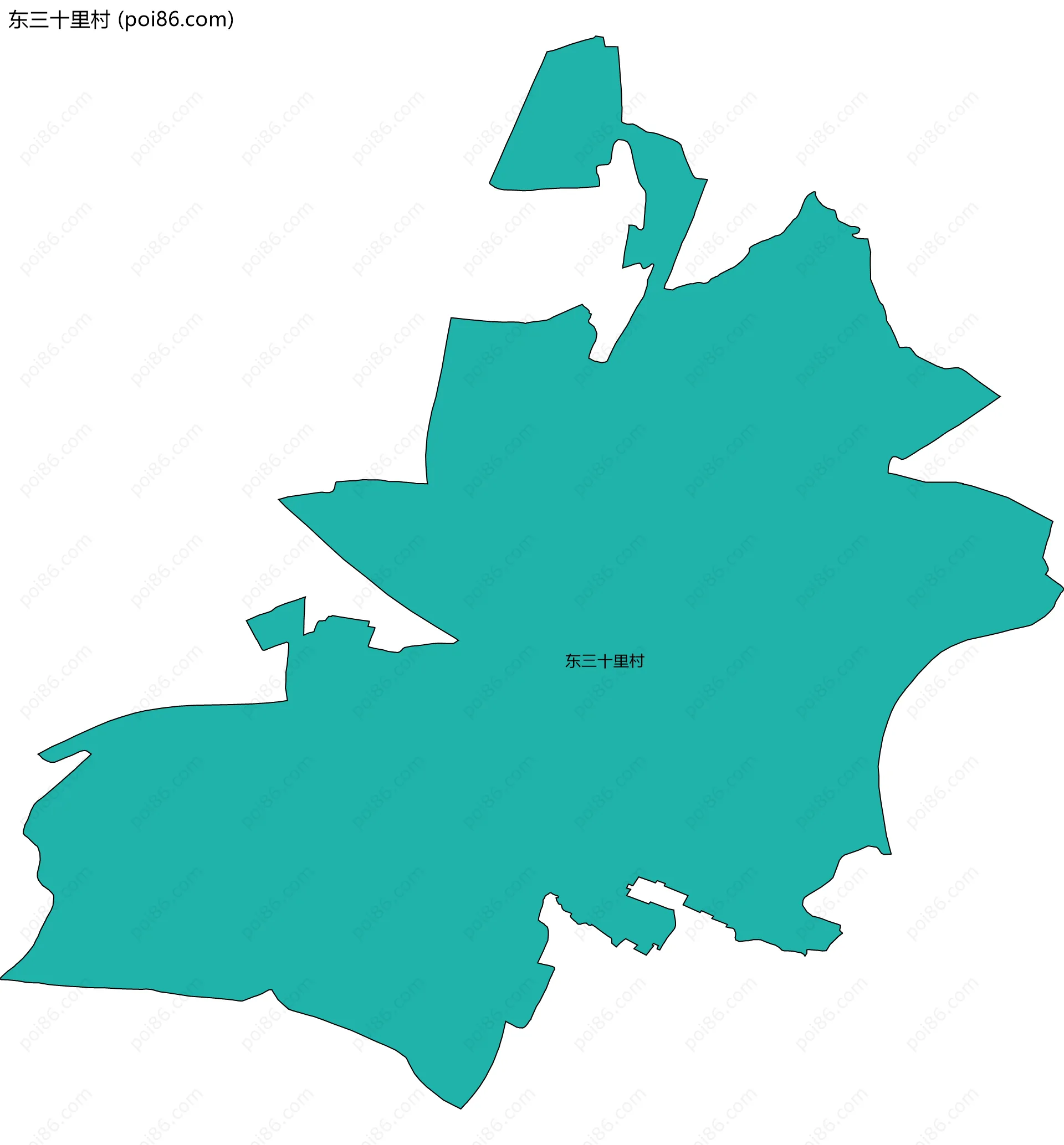 东三十里村边界地图