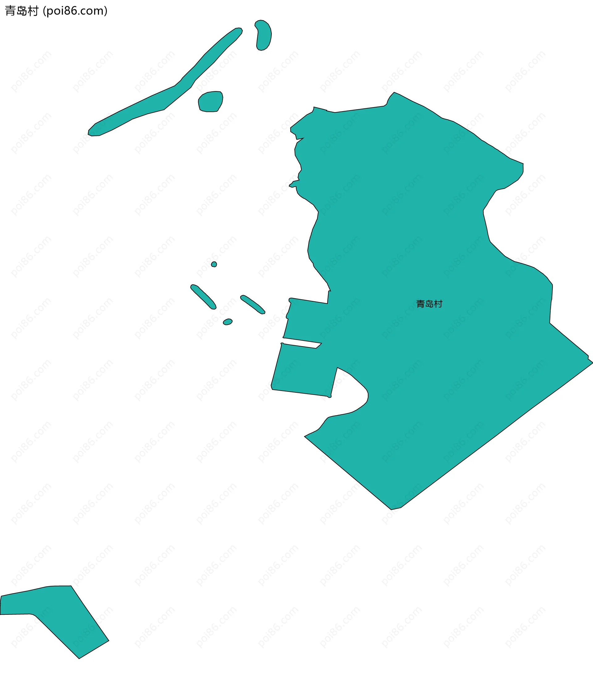 青岛村边界地图