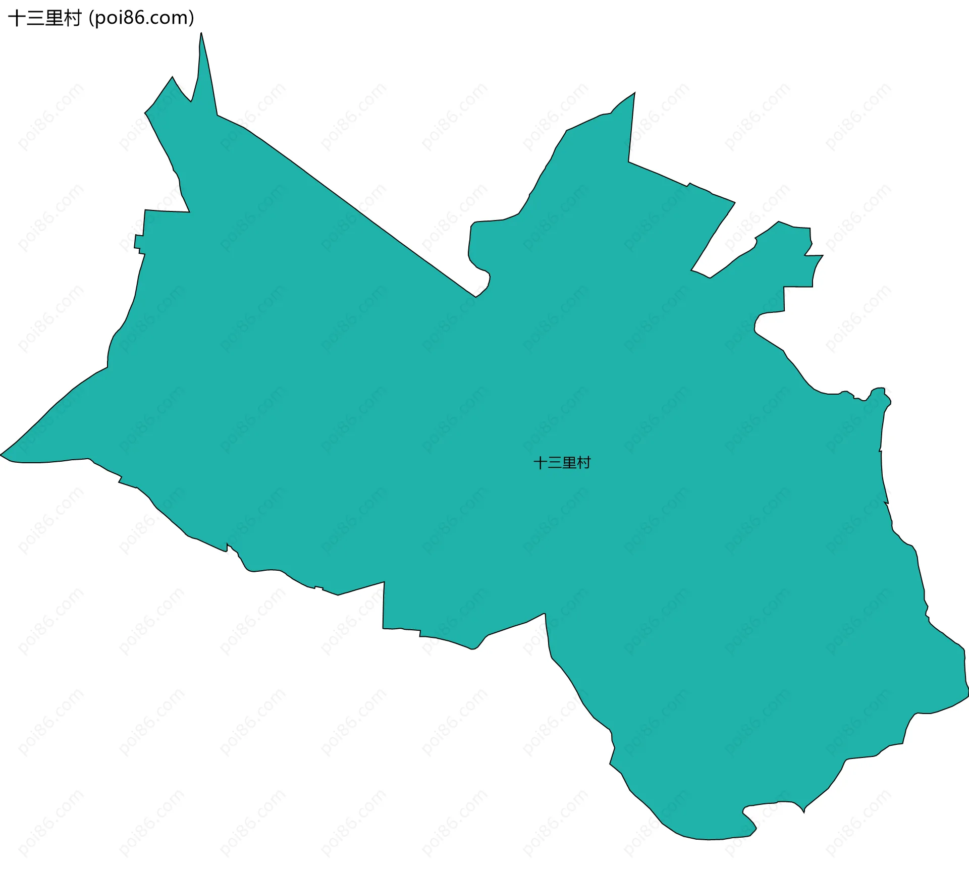 十三里村边界地图