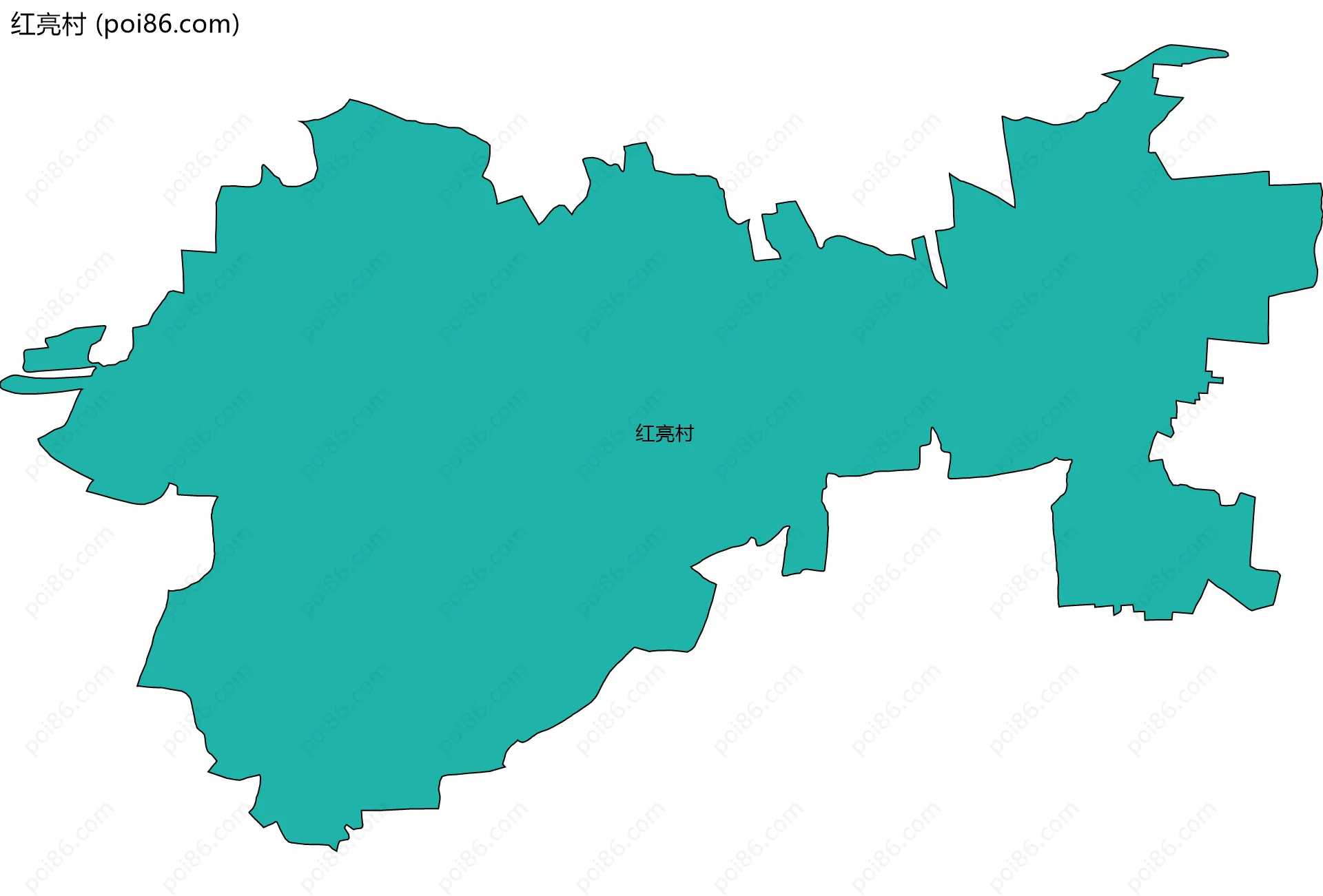 红亮村边界地图