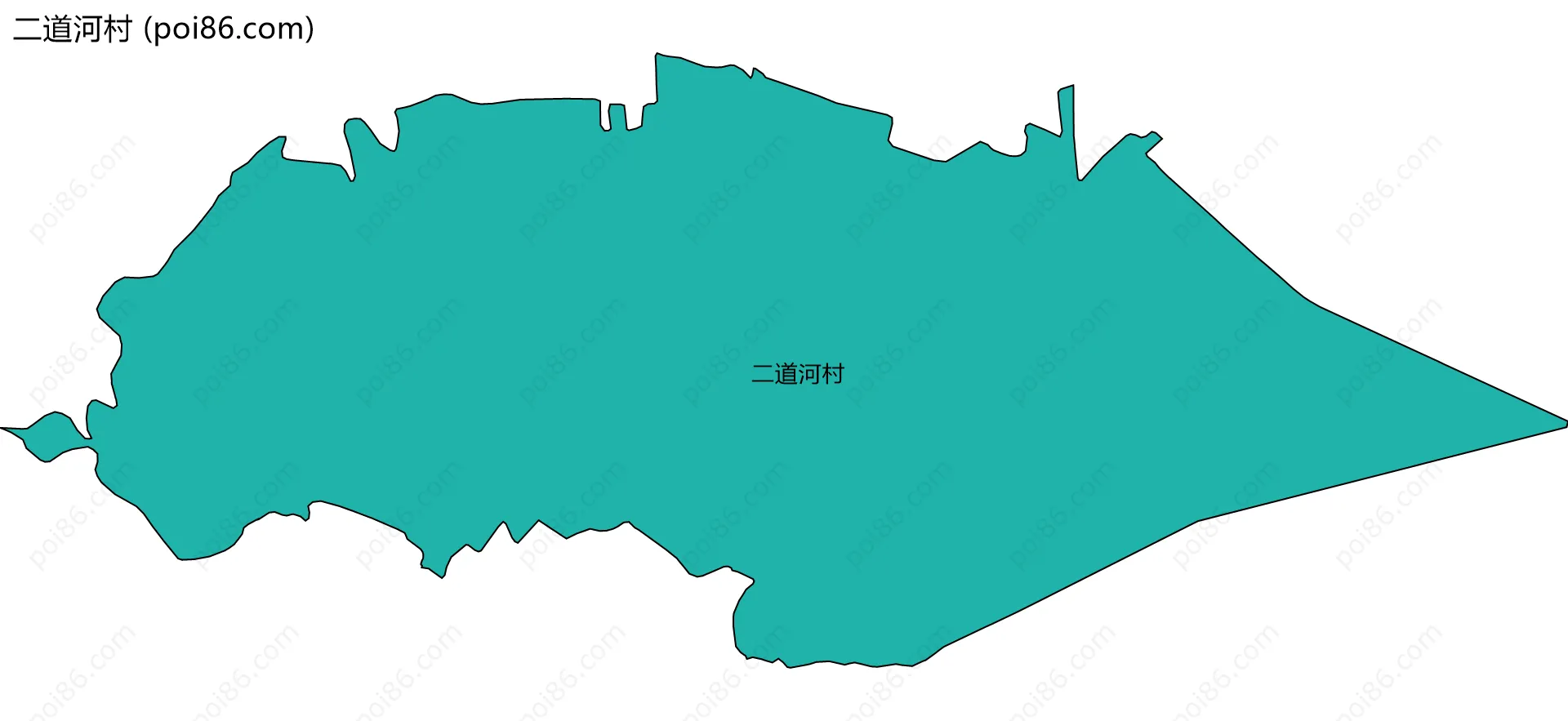 二道河村边界地图