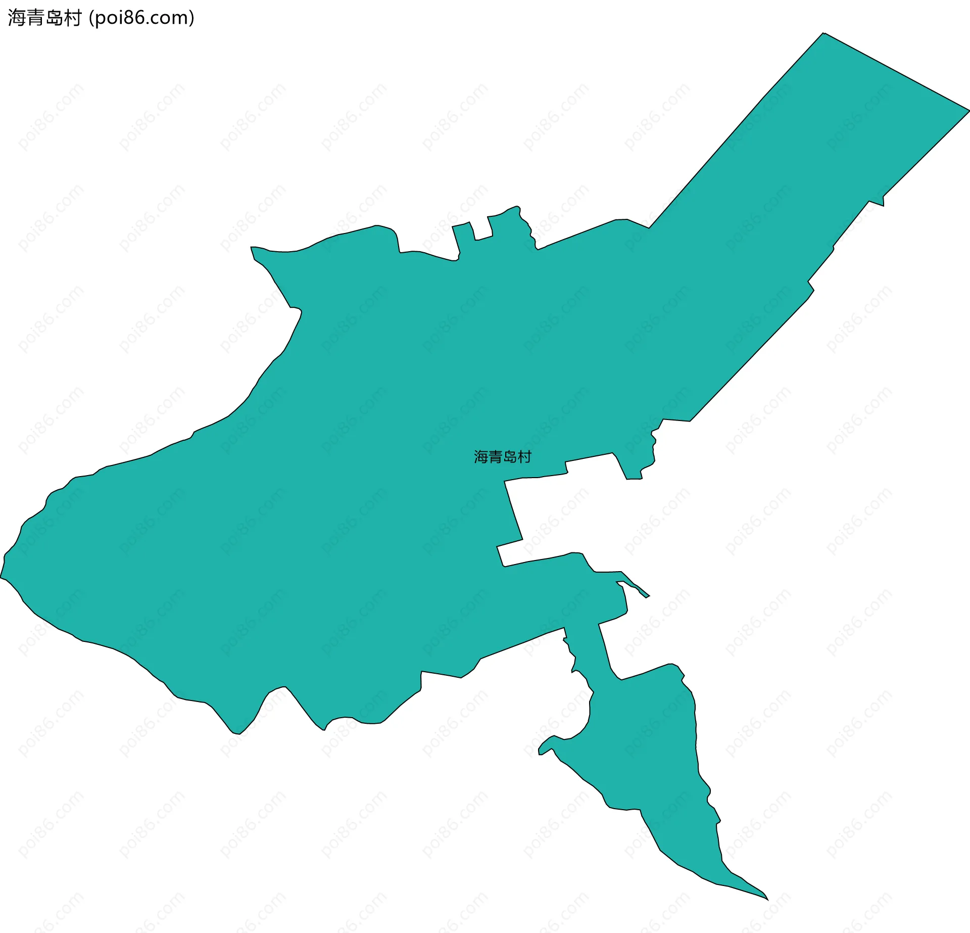海青岛村边界地图