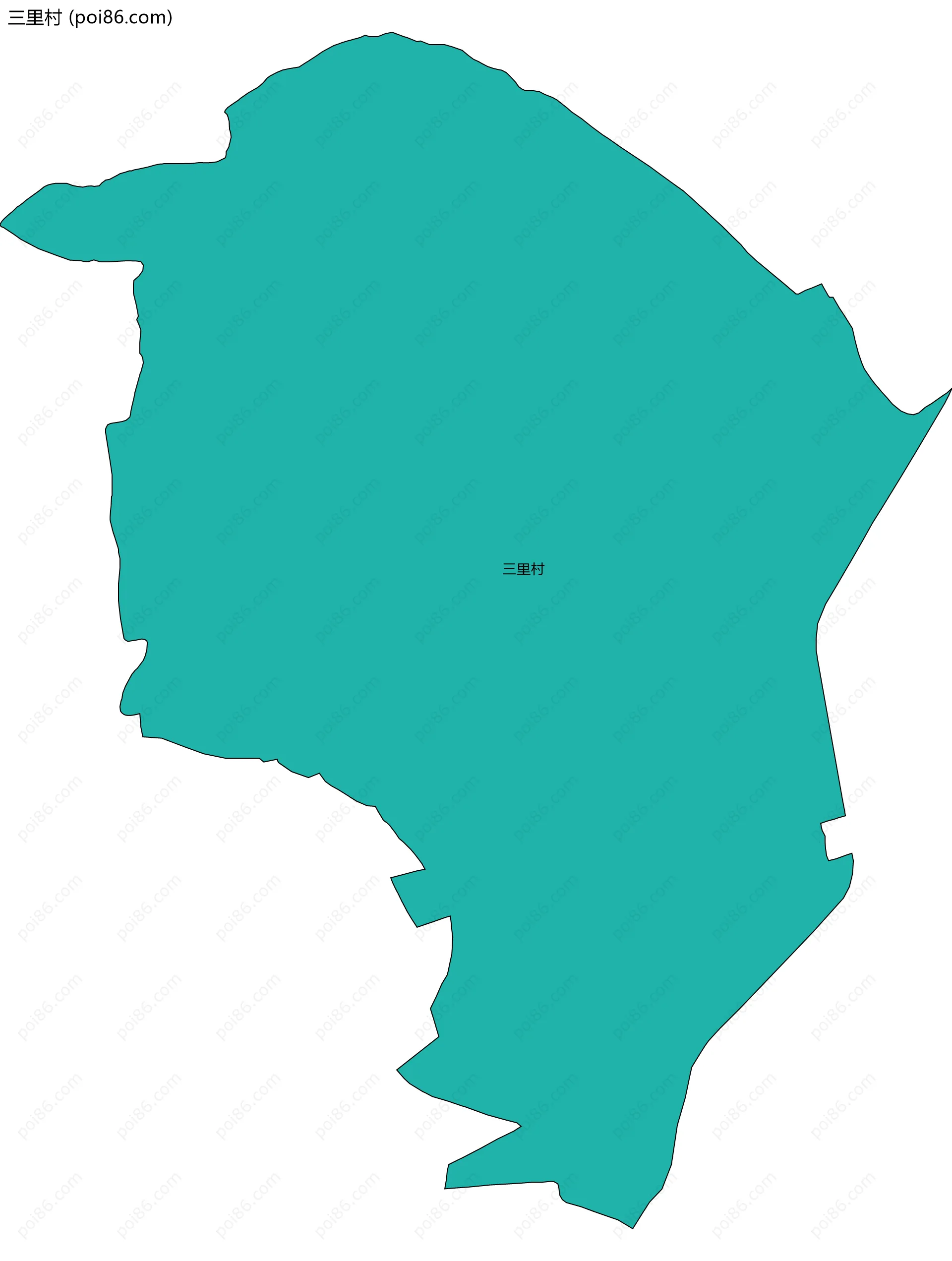 三里村边界地图