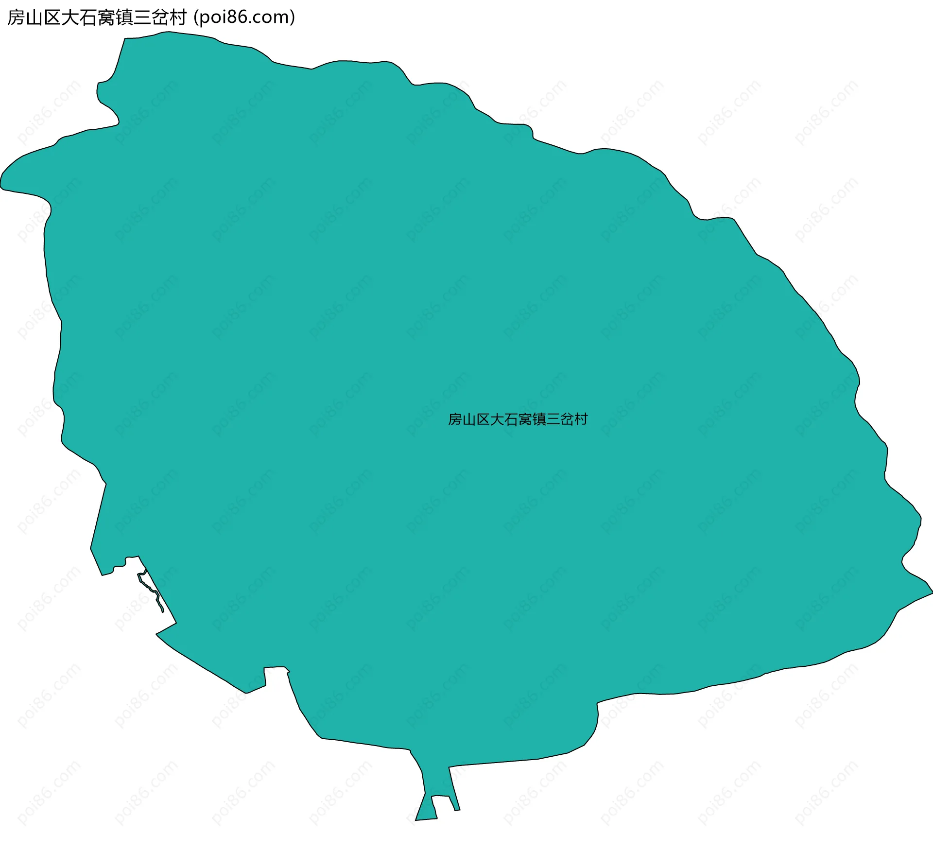 房山区大石窝镇三岔村边界地图
