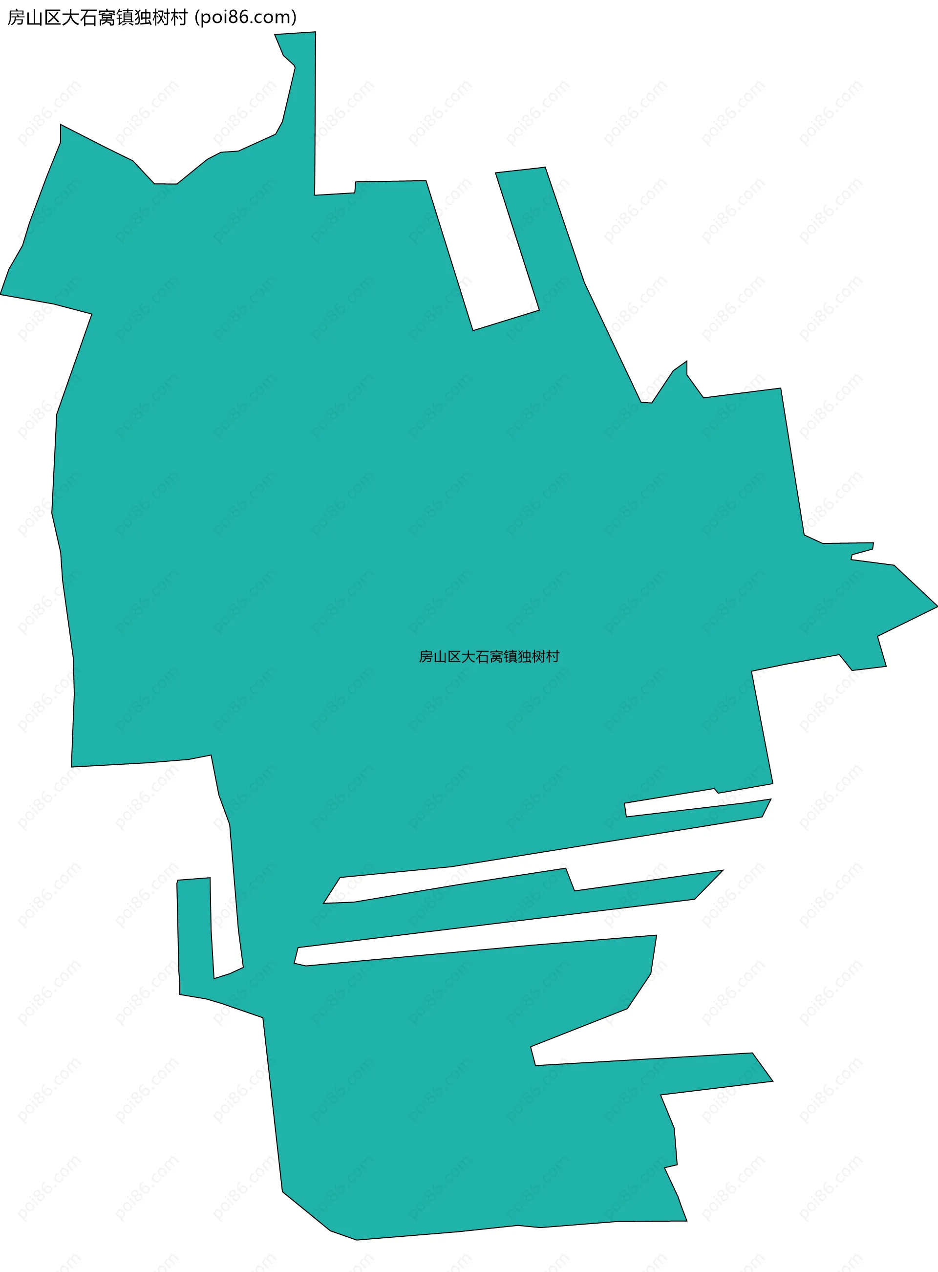 房山区大石窝镇独树村边界地图