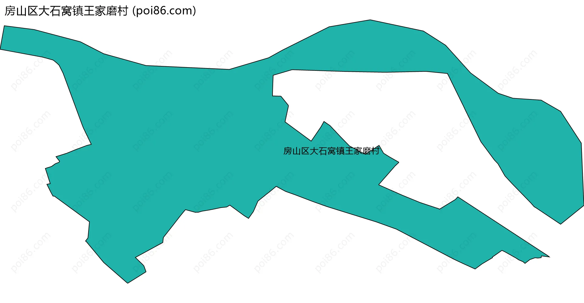 房山区大石窝镇王家磨村边界地图