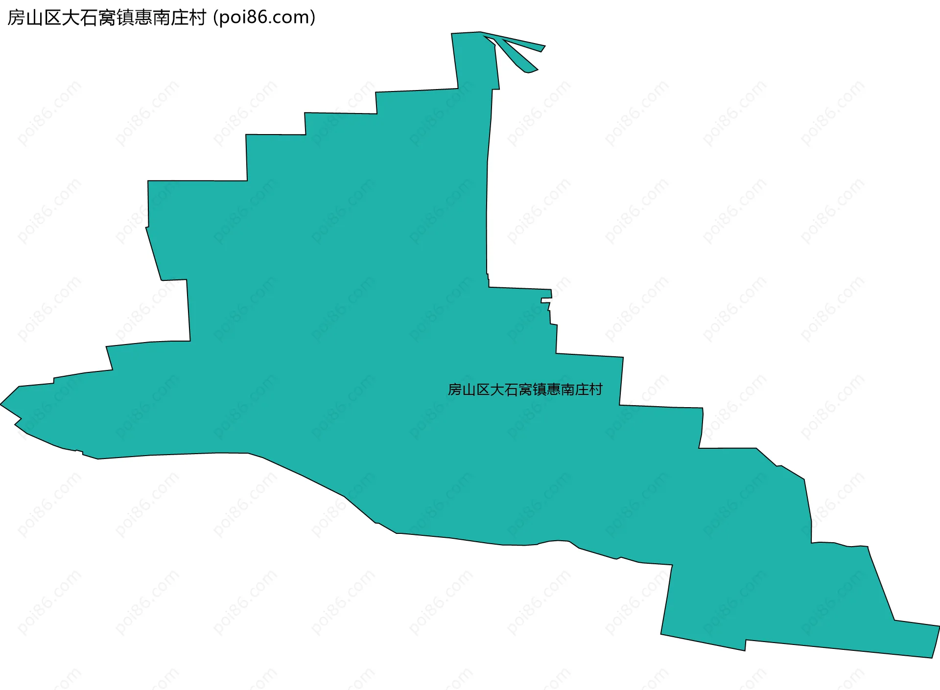 房山区大石窝镇惠南庄村边界地图