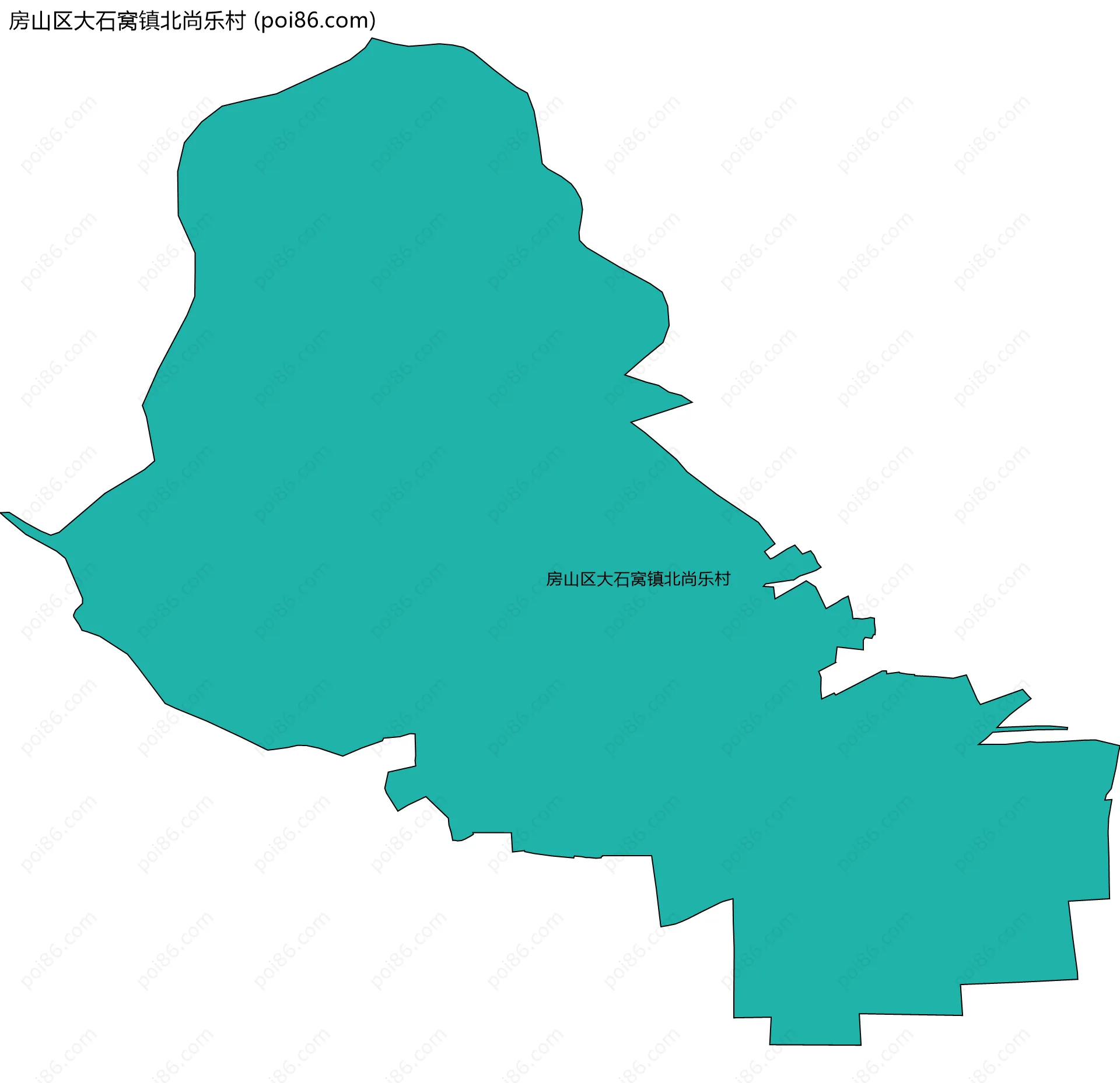 房山区大石窝镇北尚乐村边界地图