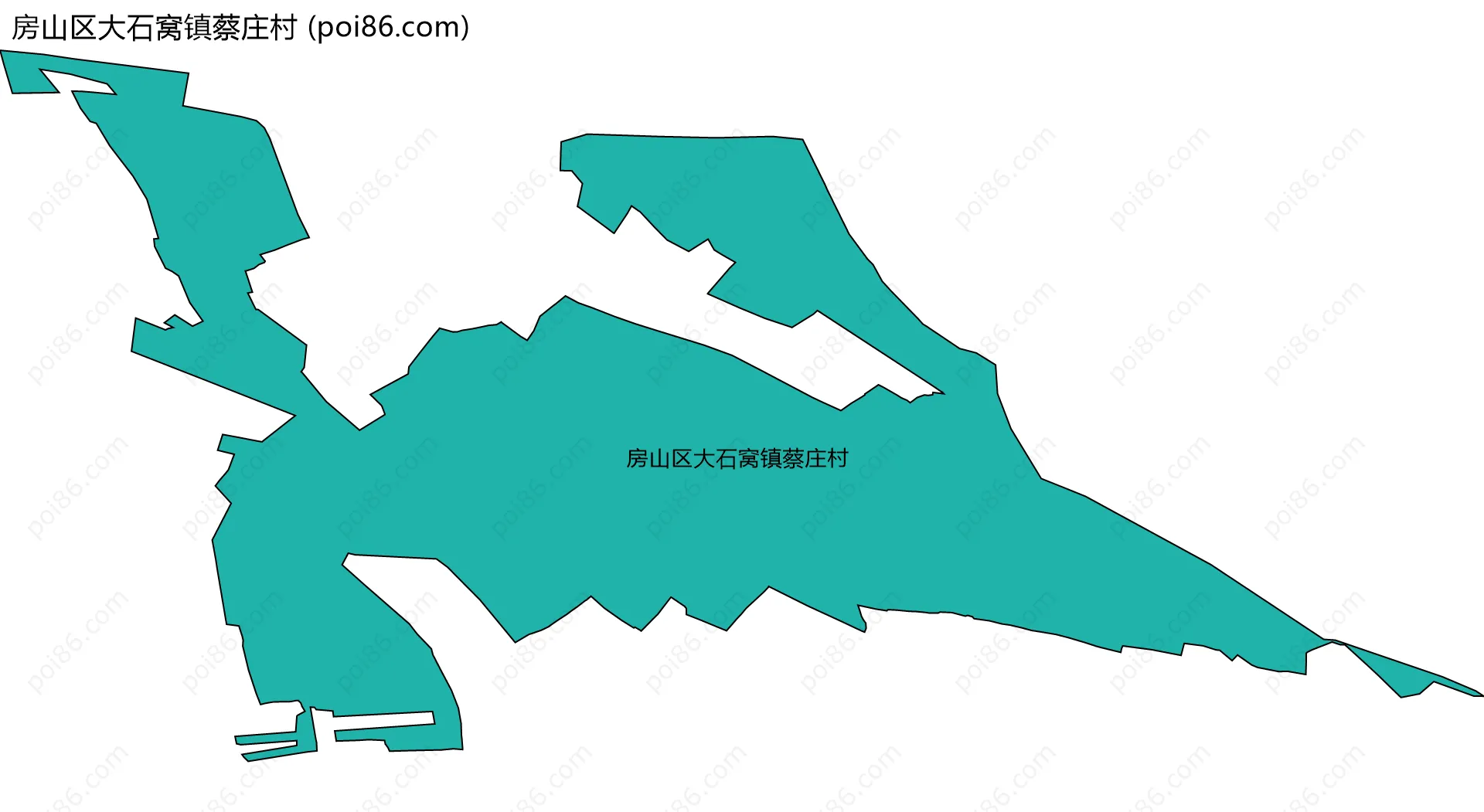 房山区大石窝镇蔡庄村边界地图