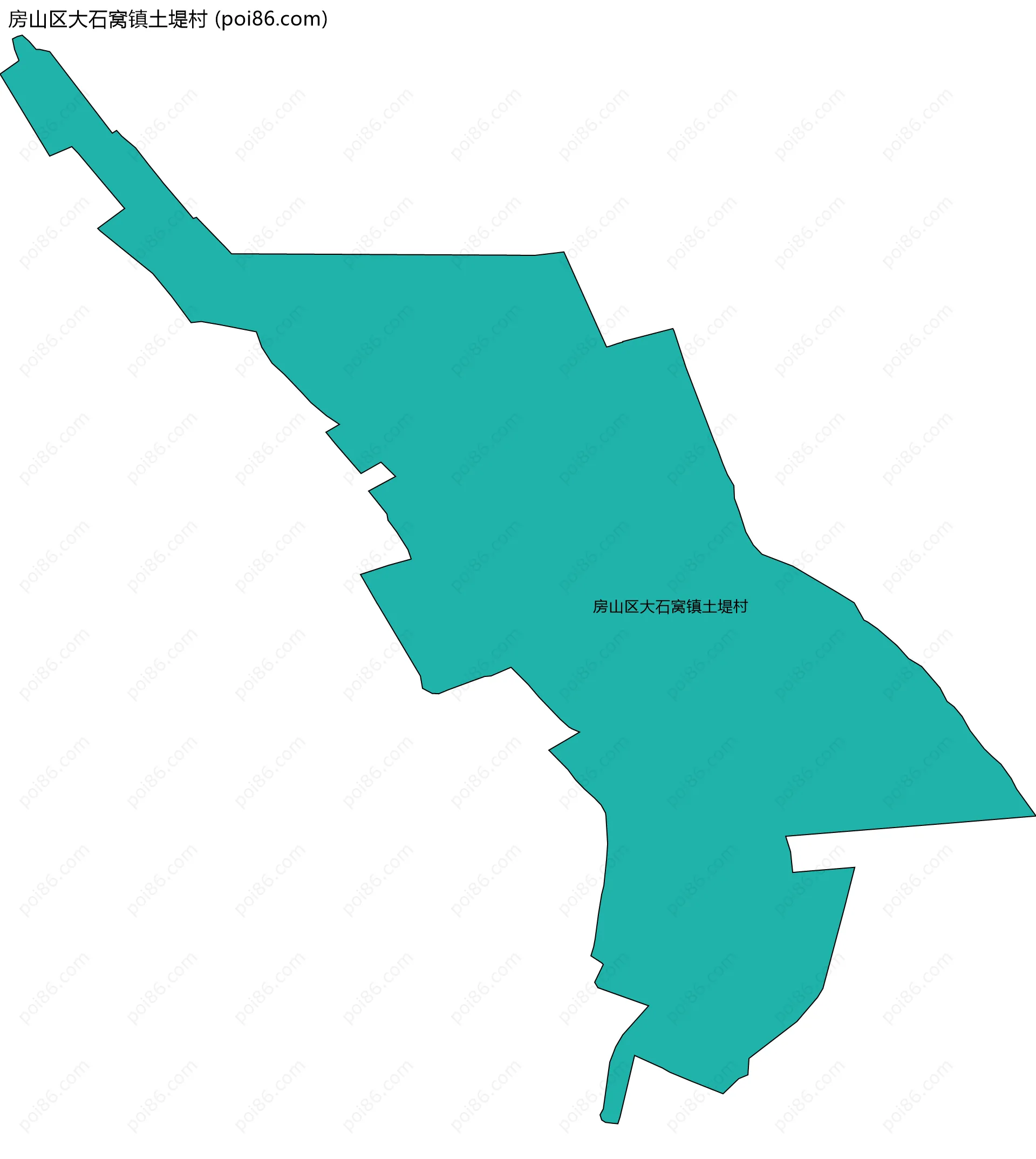 房山区大石窝镇土堤村边界地图